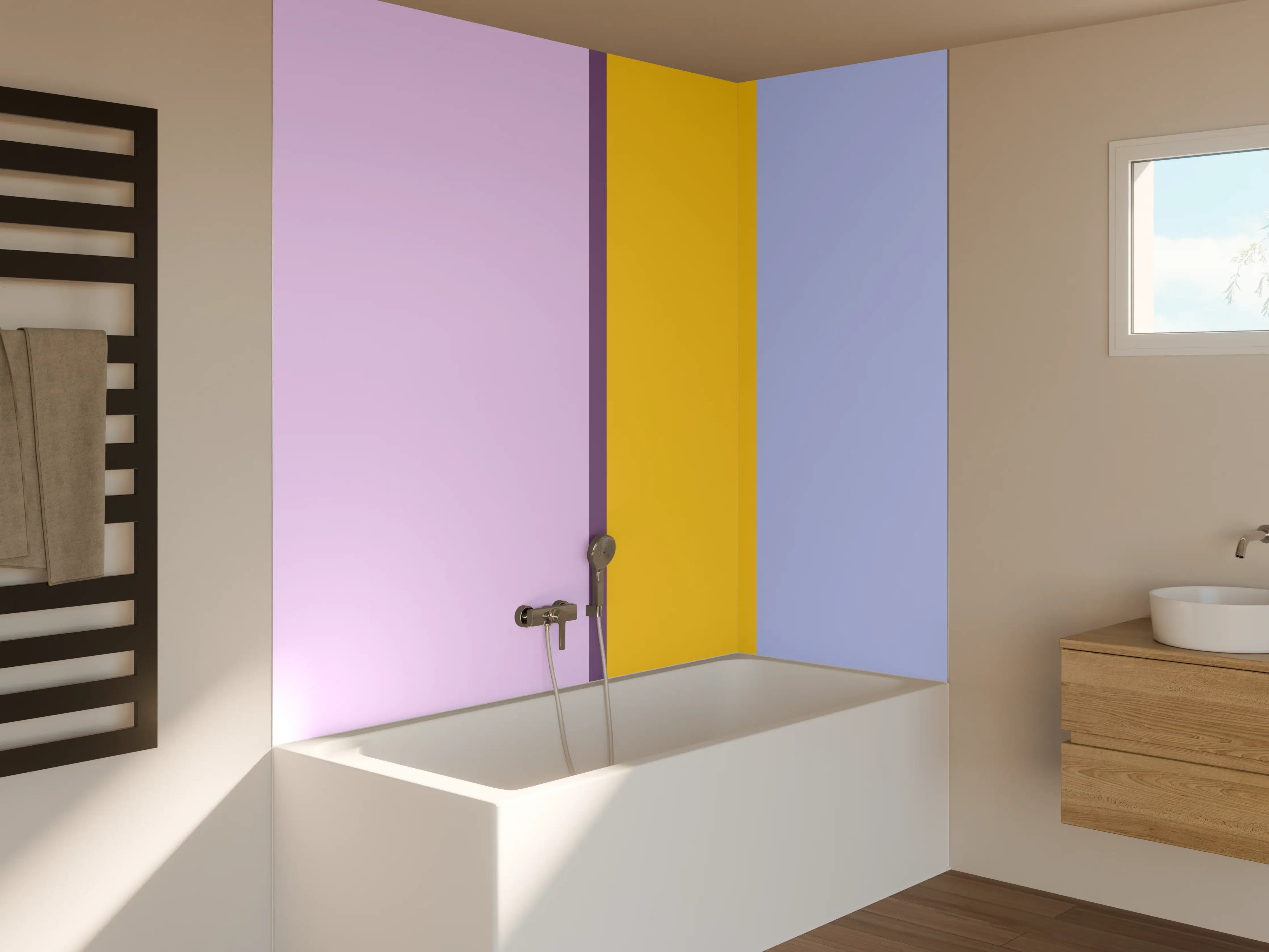 Badewannen-Rückwand - The Springs - Vertikal - Lilac