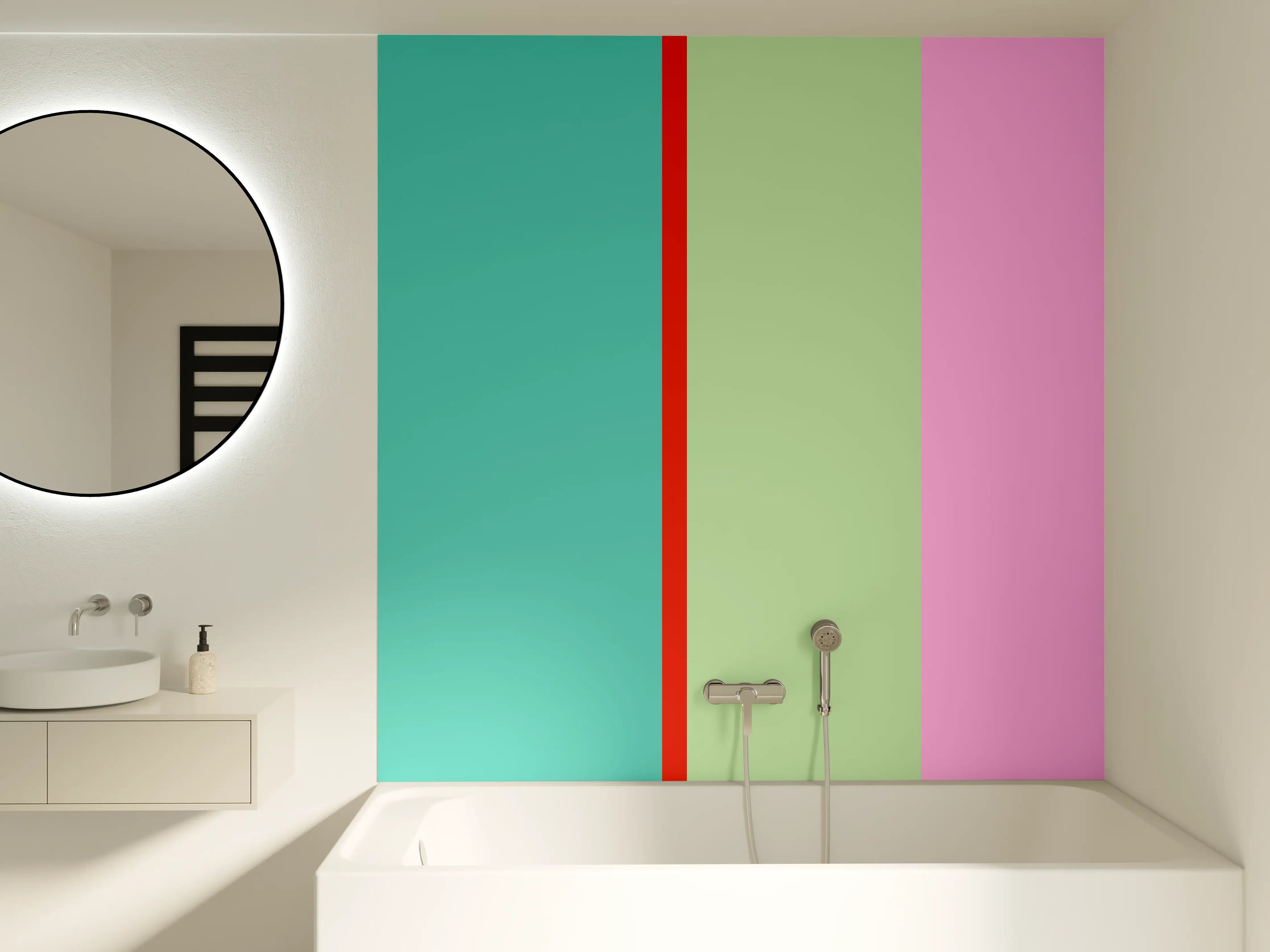 Badewannen-Rückwand - The Springs - Vertikal - Peony