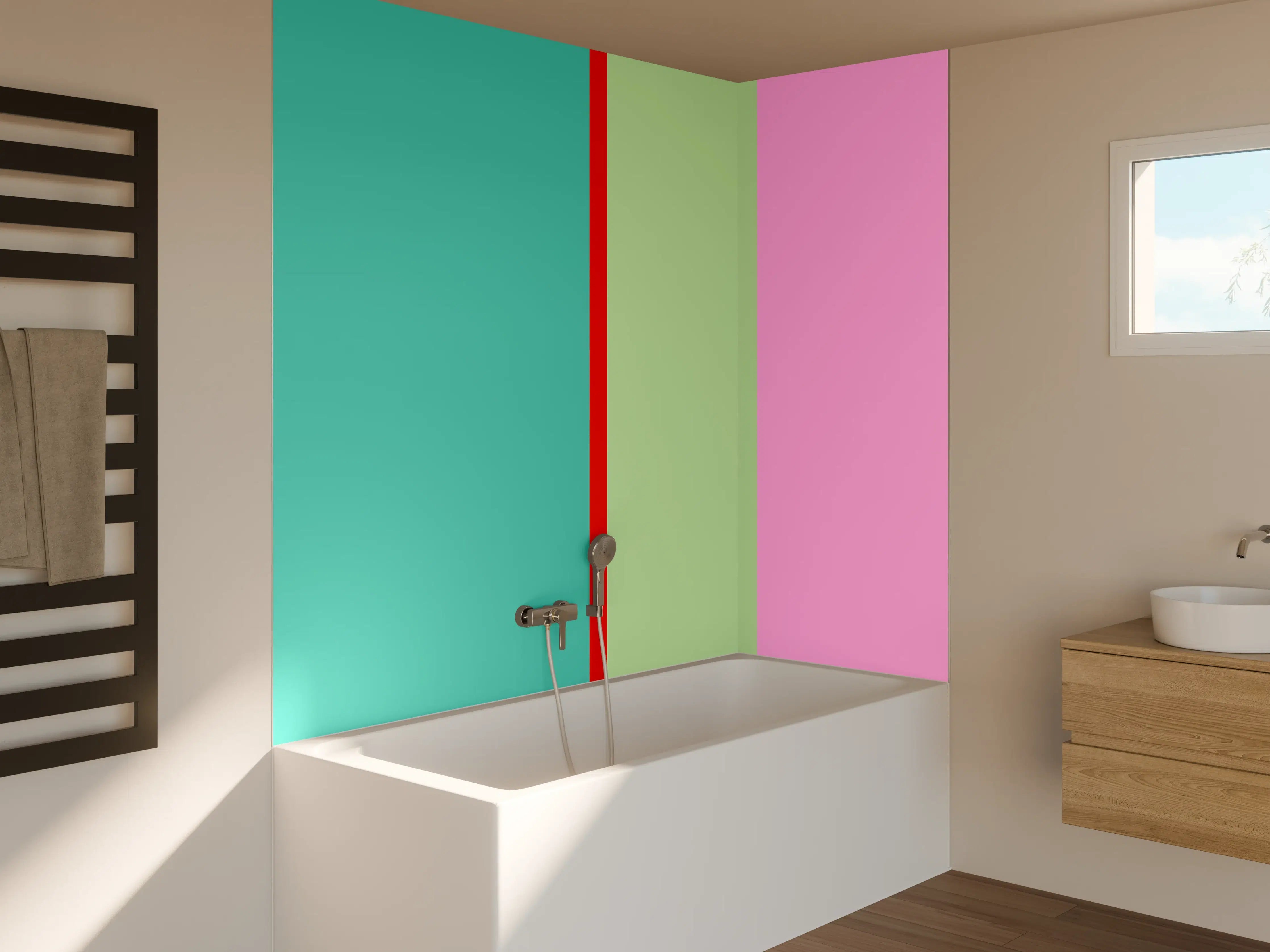 Badewannen-Rückwand - The Springs - Vertikal - Peony