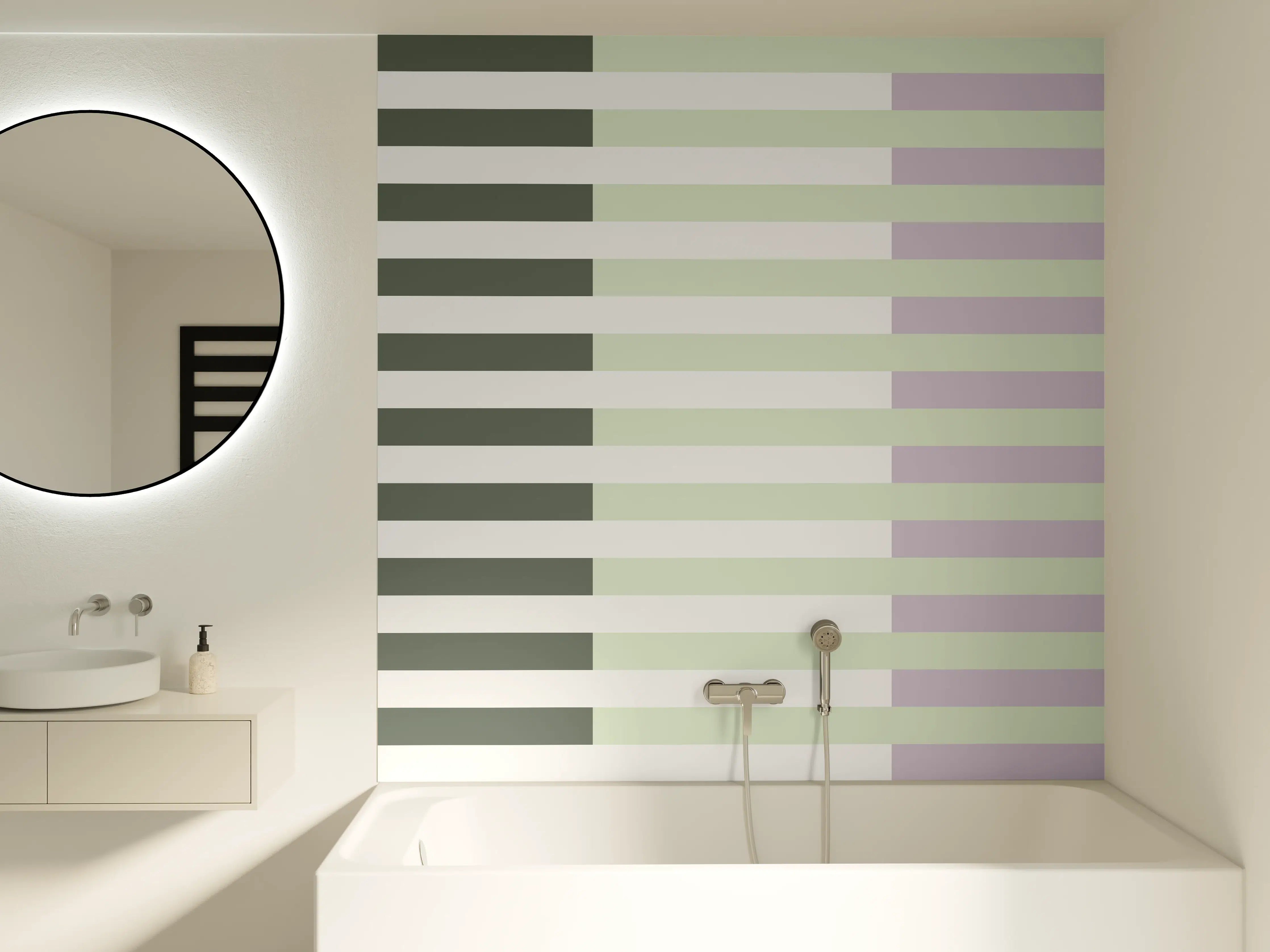 Badewannen-Rückwand - The Vintages - Multy Stripes - Benedict