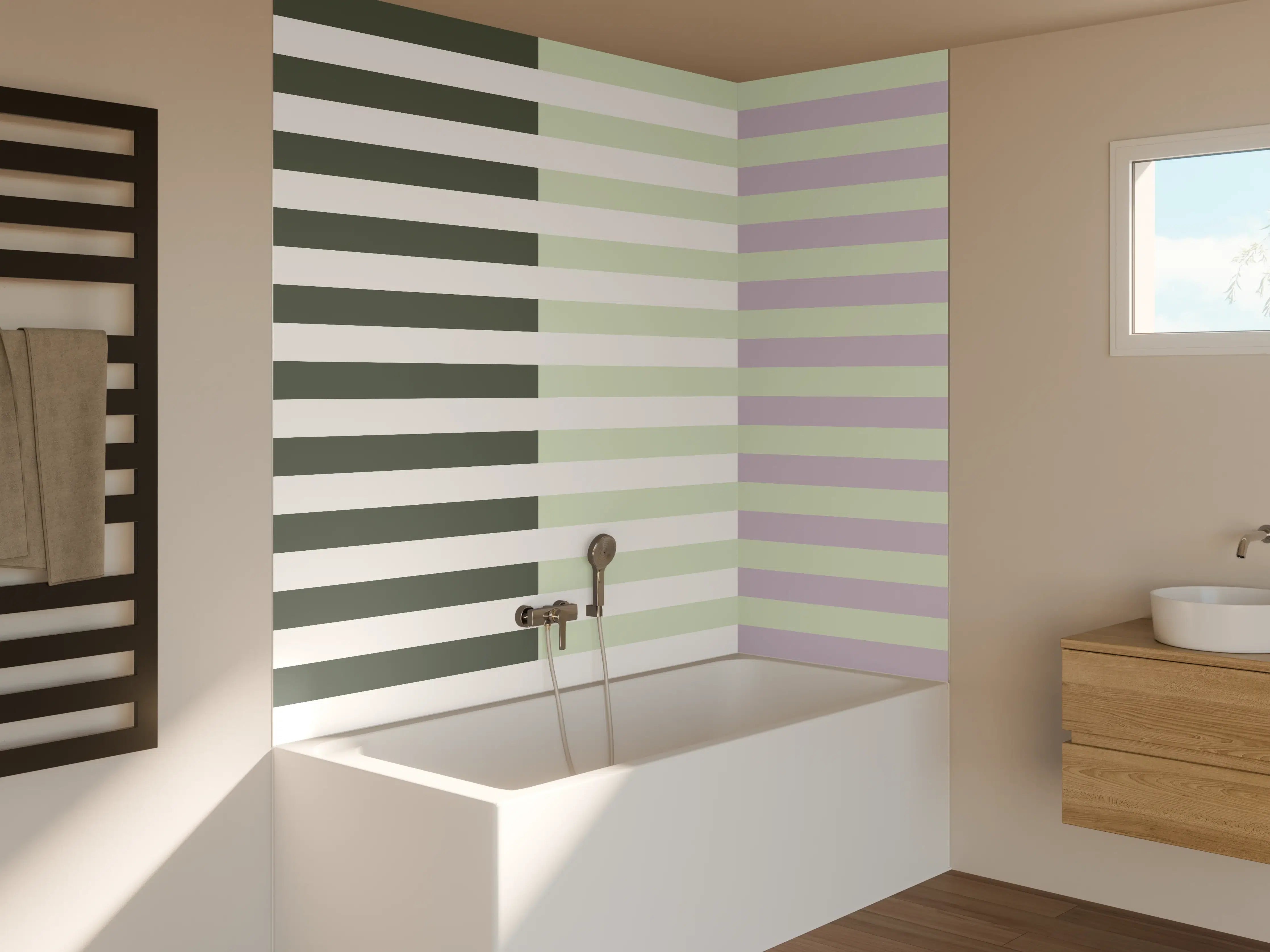 Badewannen-Rückwand - The Vintages - Multy Stripes - Benedict