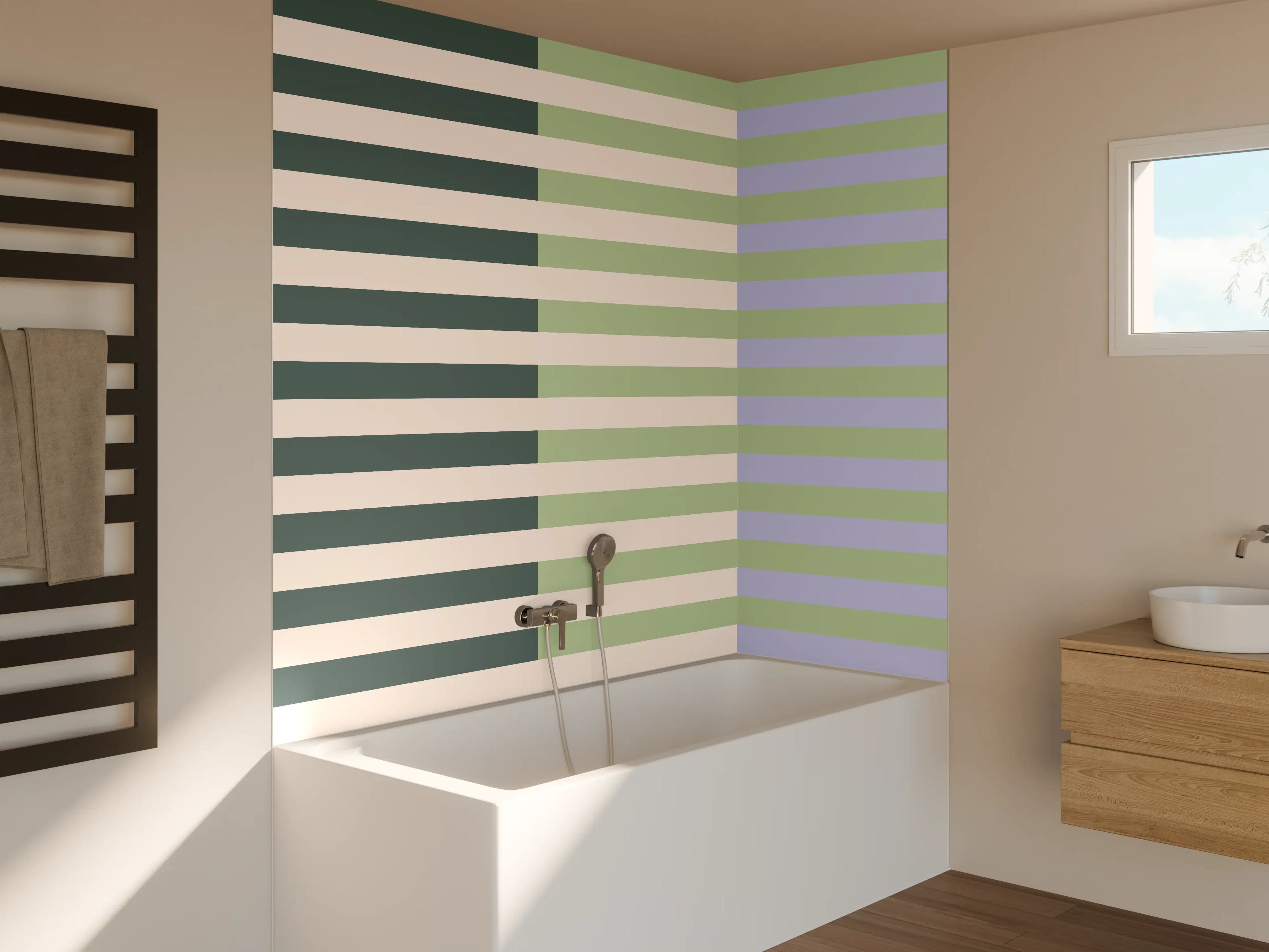 Badewannen-Rückwand - The Vintages - Multy Stripes - Colin