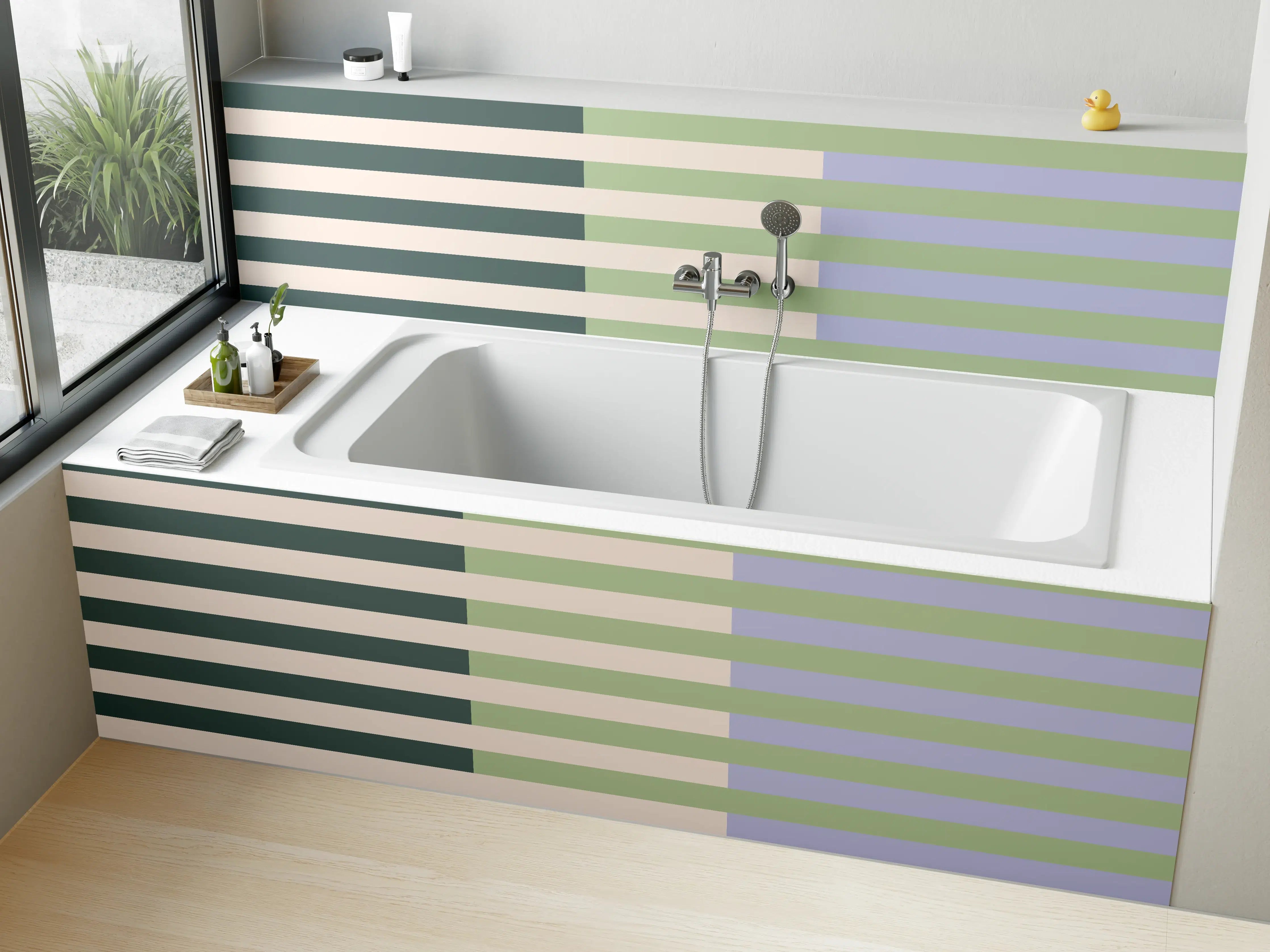 Badewannen-Rückwand - The Vintages - Multy Stripes - Colin
