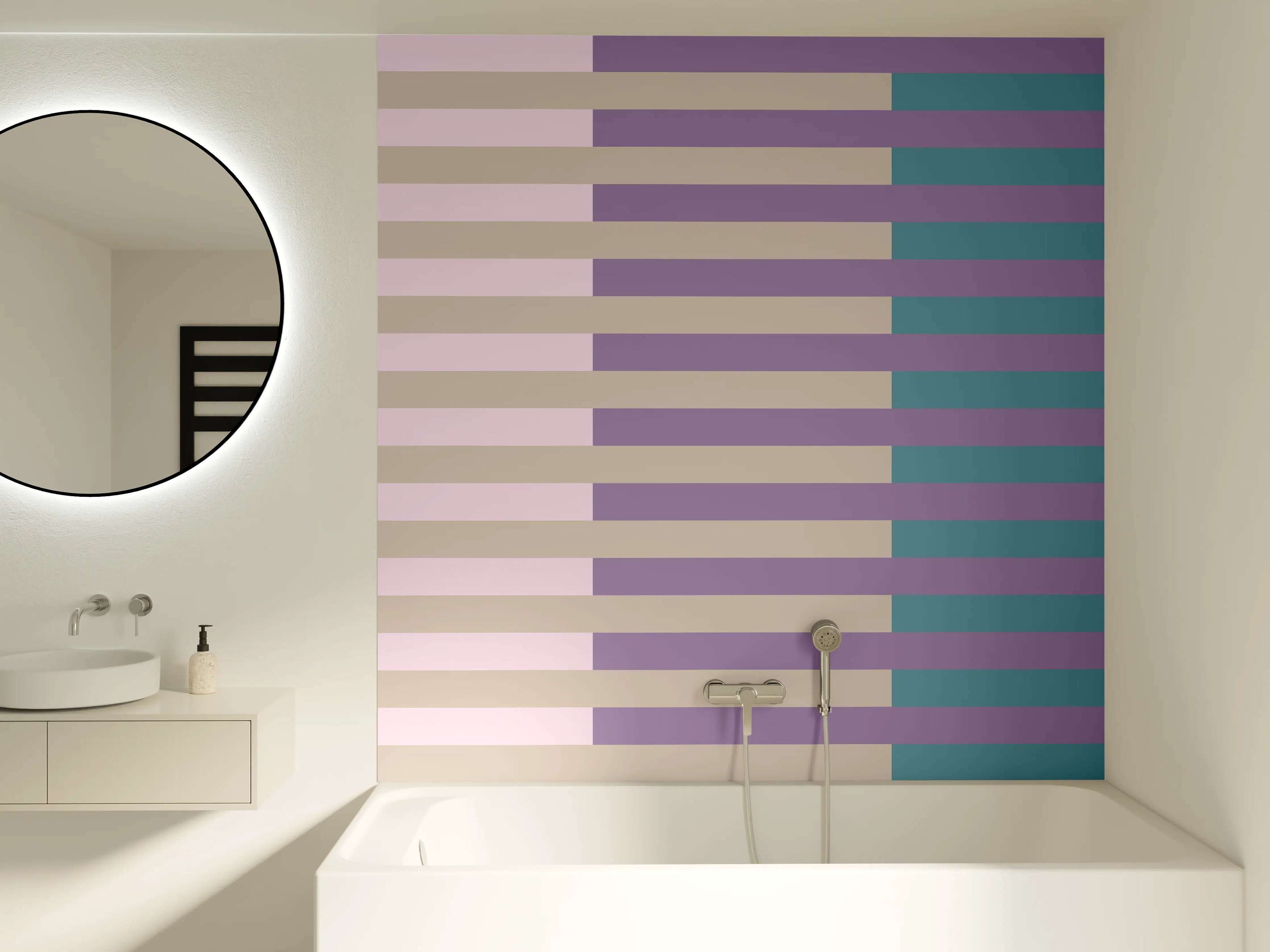 Badewannen-Rückwand - The Vintages - Multy Stripes - Daphne