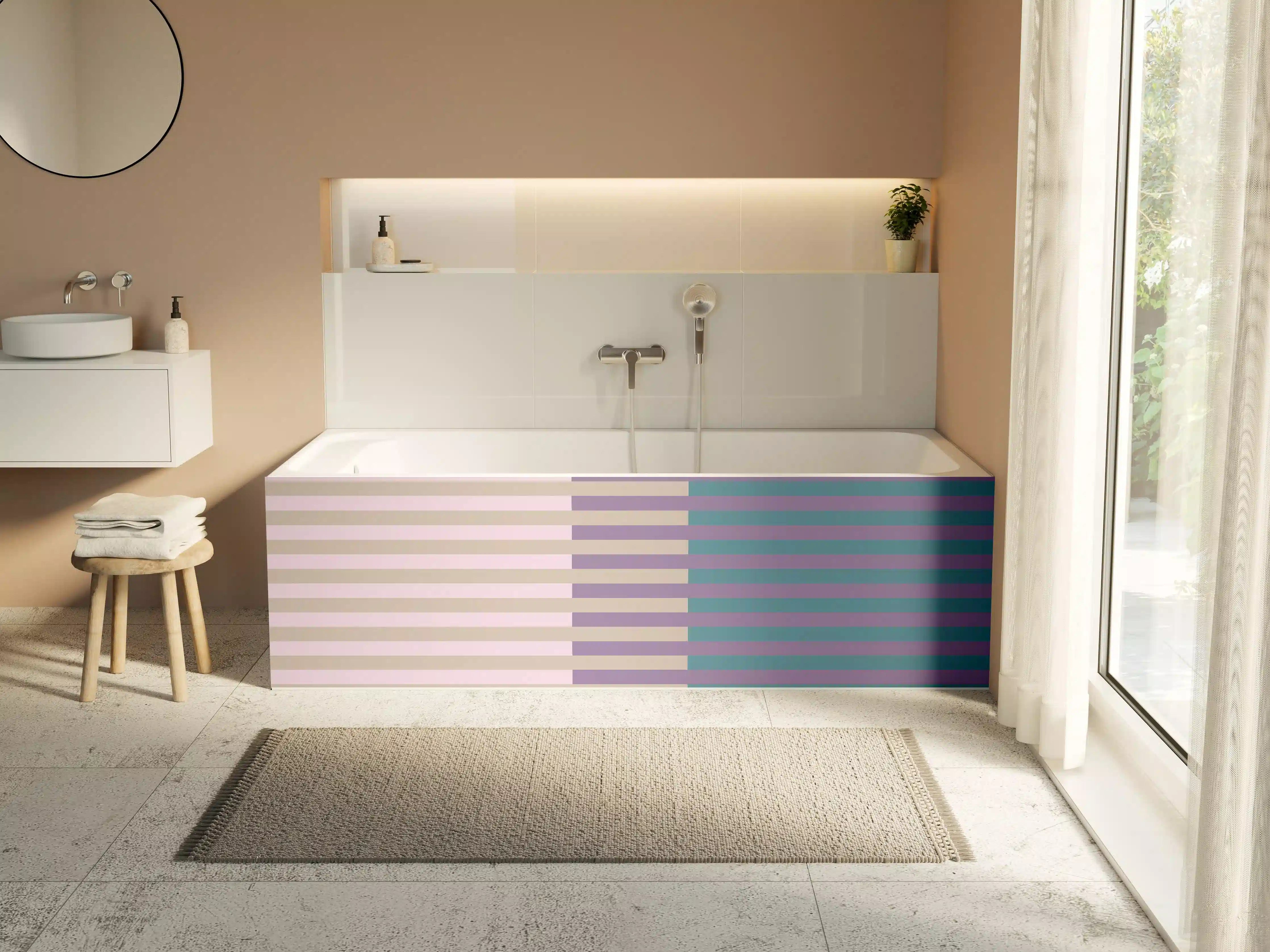 Badewannen-Rückwand - The Vintages - Multy Stripes - Daphne