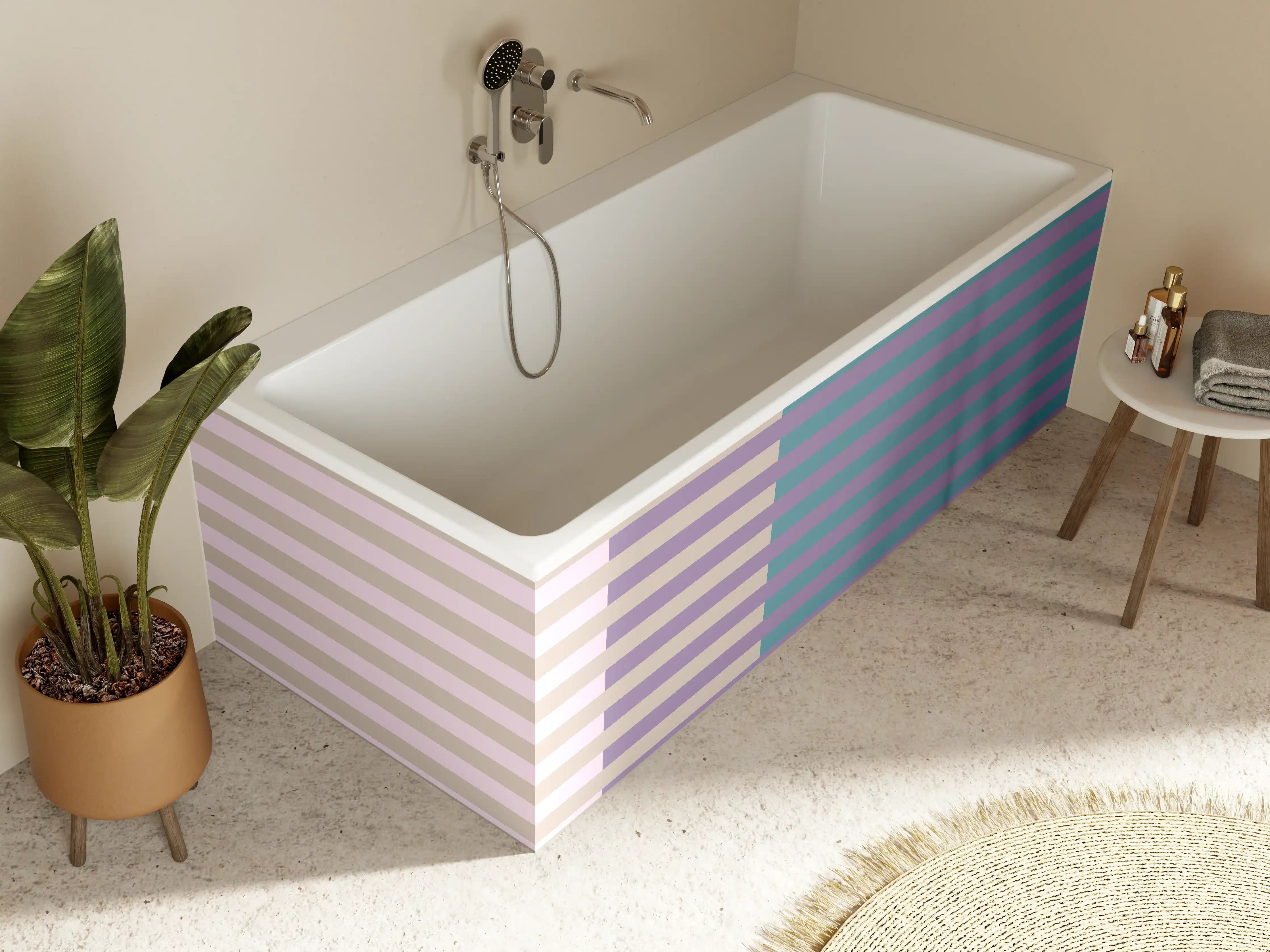 Badewannen-Rückwand - The Vintages - Multy Stripes - Daphne