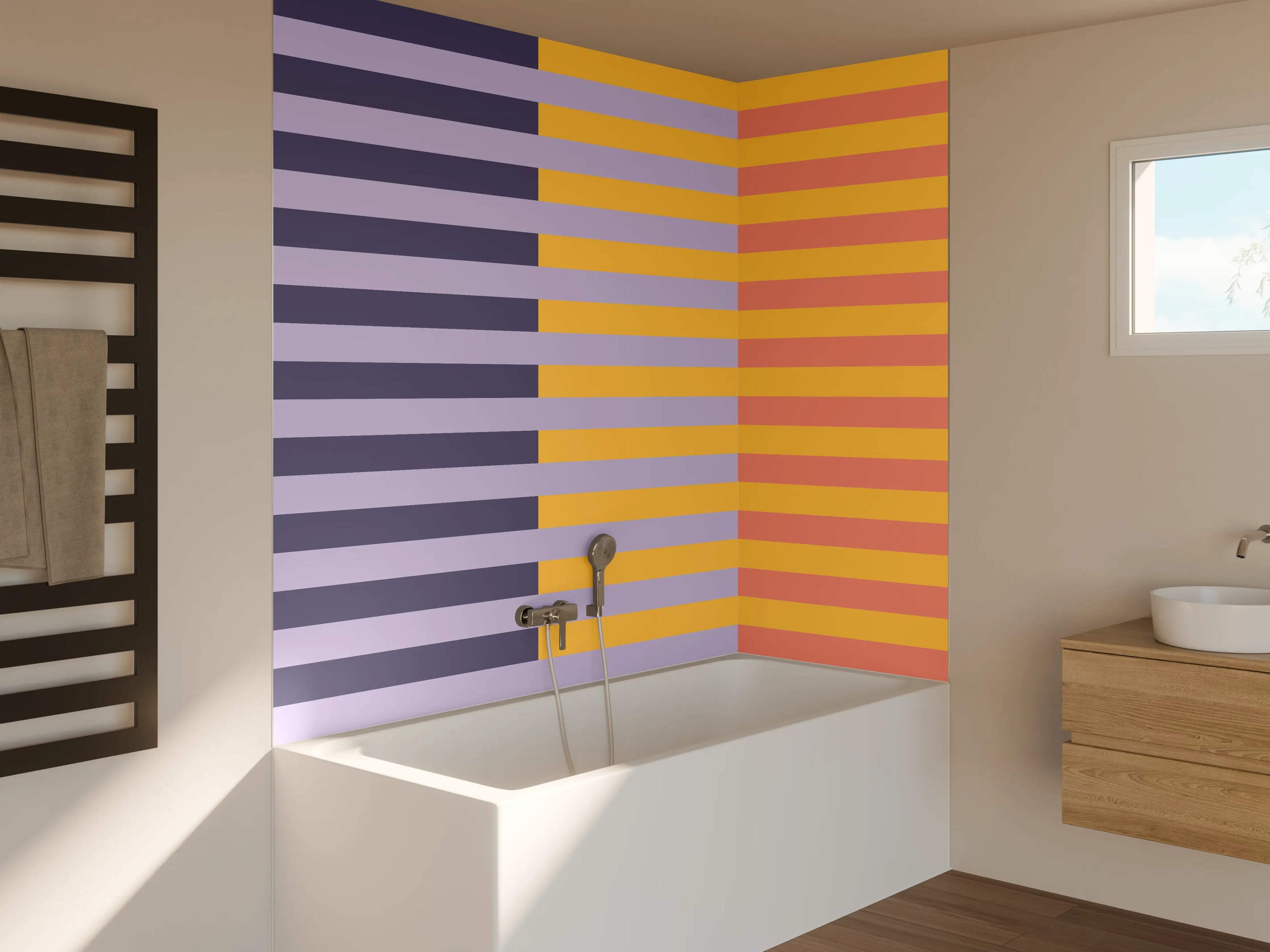 Badewannen-Rückwand - The Vintages - Multy Stripes - Penelope