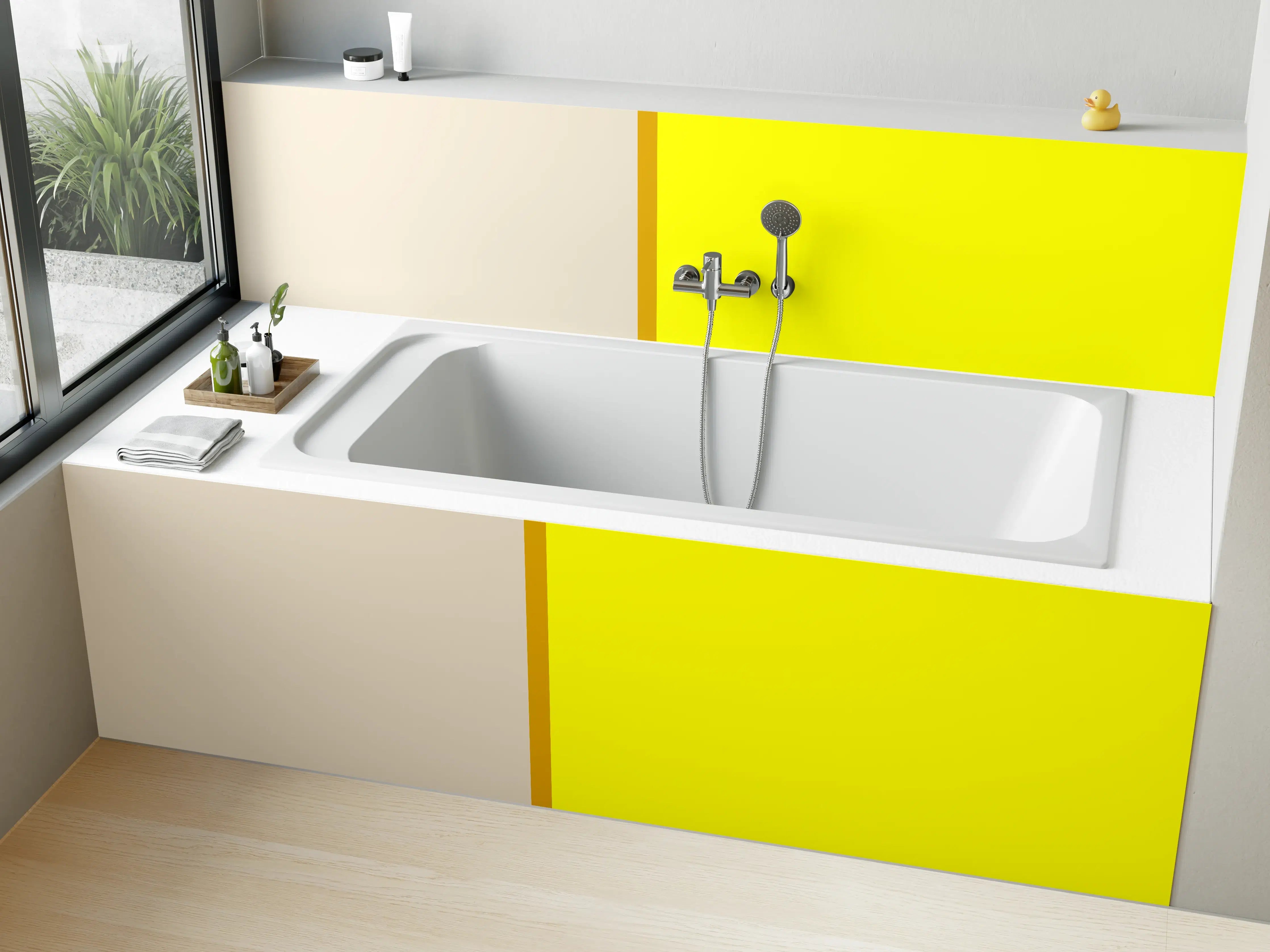 Badewannen-Rückwand - The Yellows - Easy Vertical - Vanilla