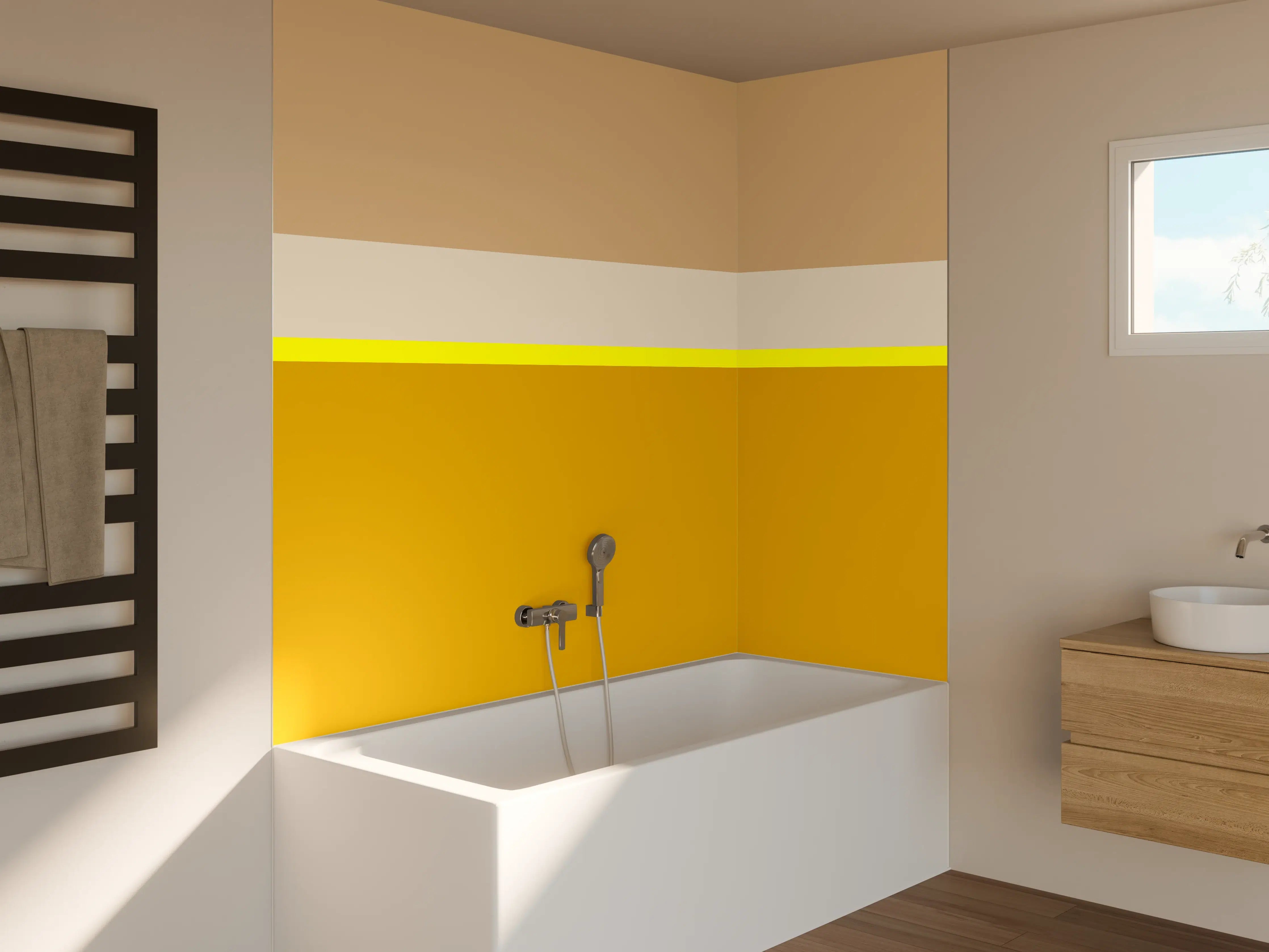 Badewannen-Rückwand - The Yellows - Horizontal - Buttercup