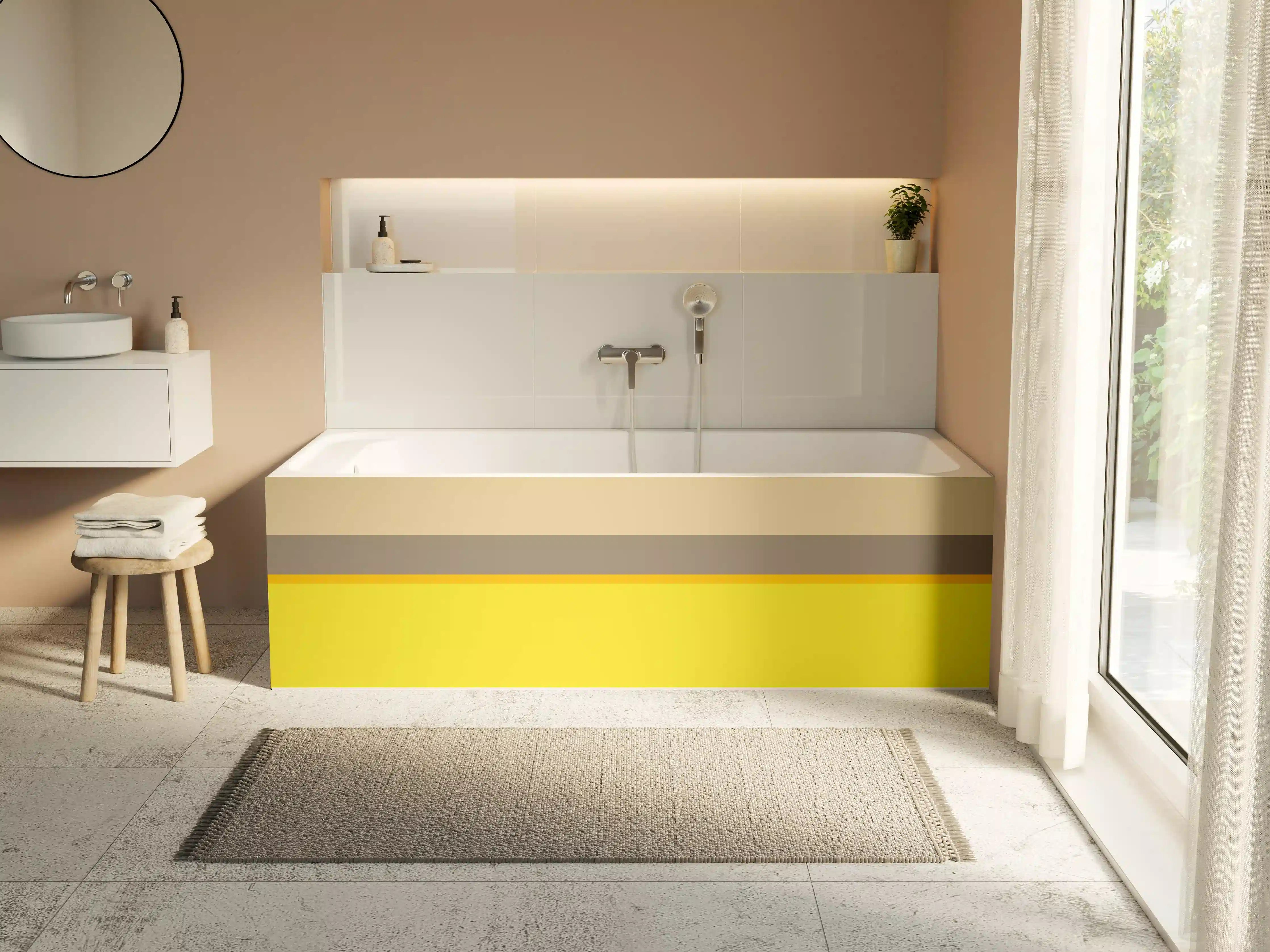 Badewannen-Rückwand - The Yellows - Horizontal - Honey
