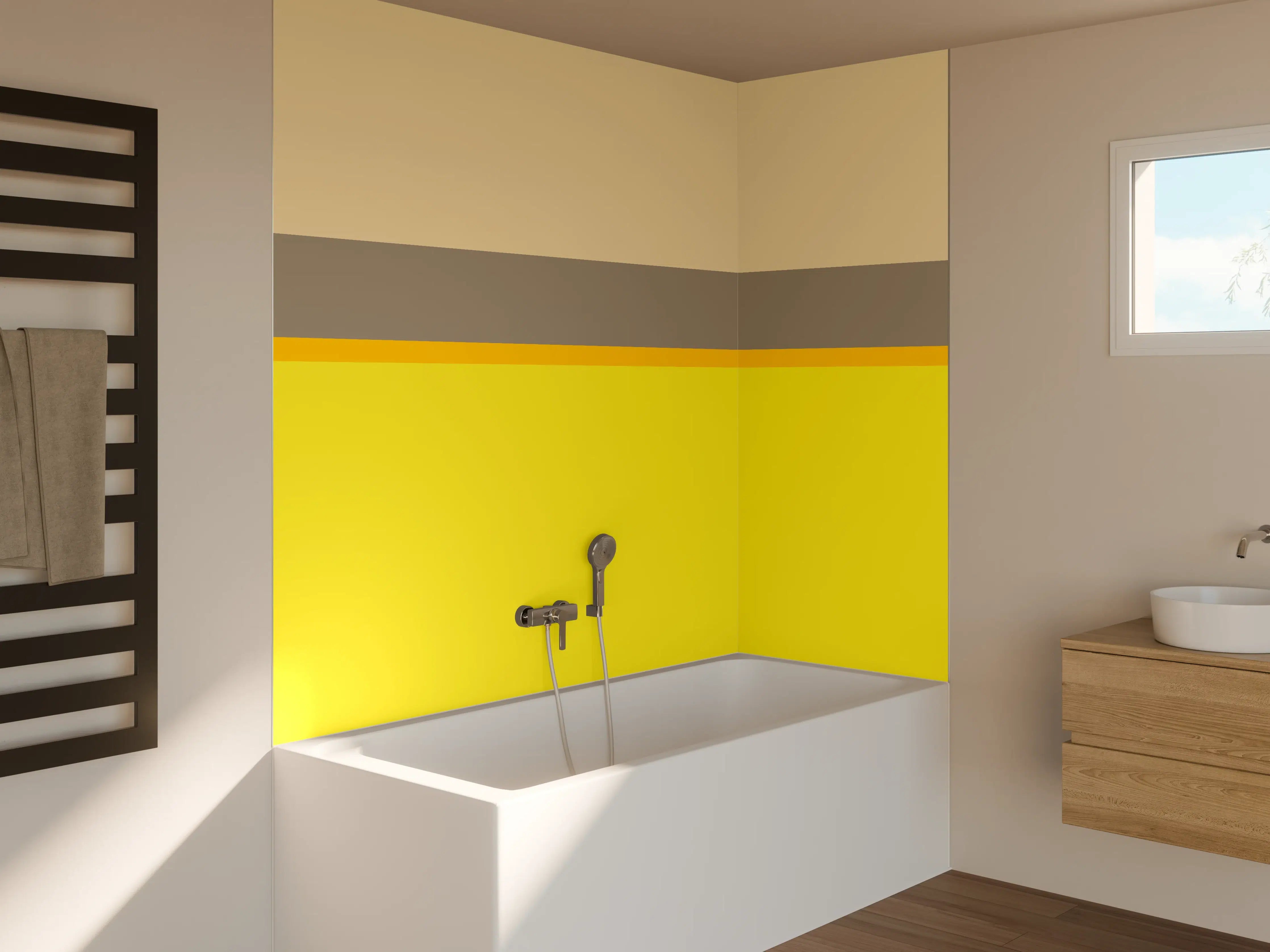 Badewannen-Rückwand - The Yellows - Horizontal - Honey