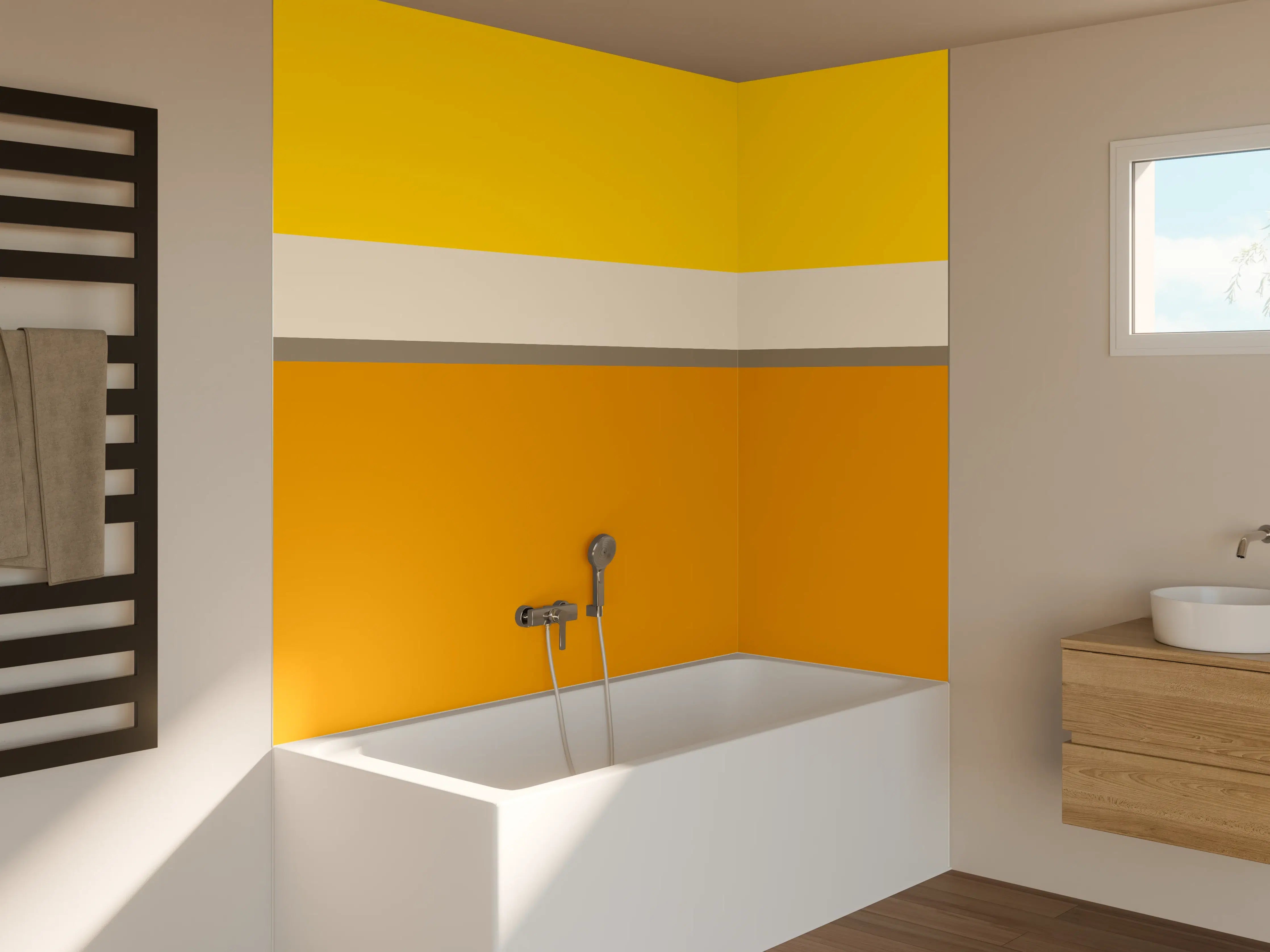 Badewannen-Rückwand - The Yellows - Horizontal - Saffron