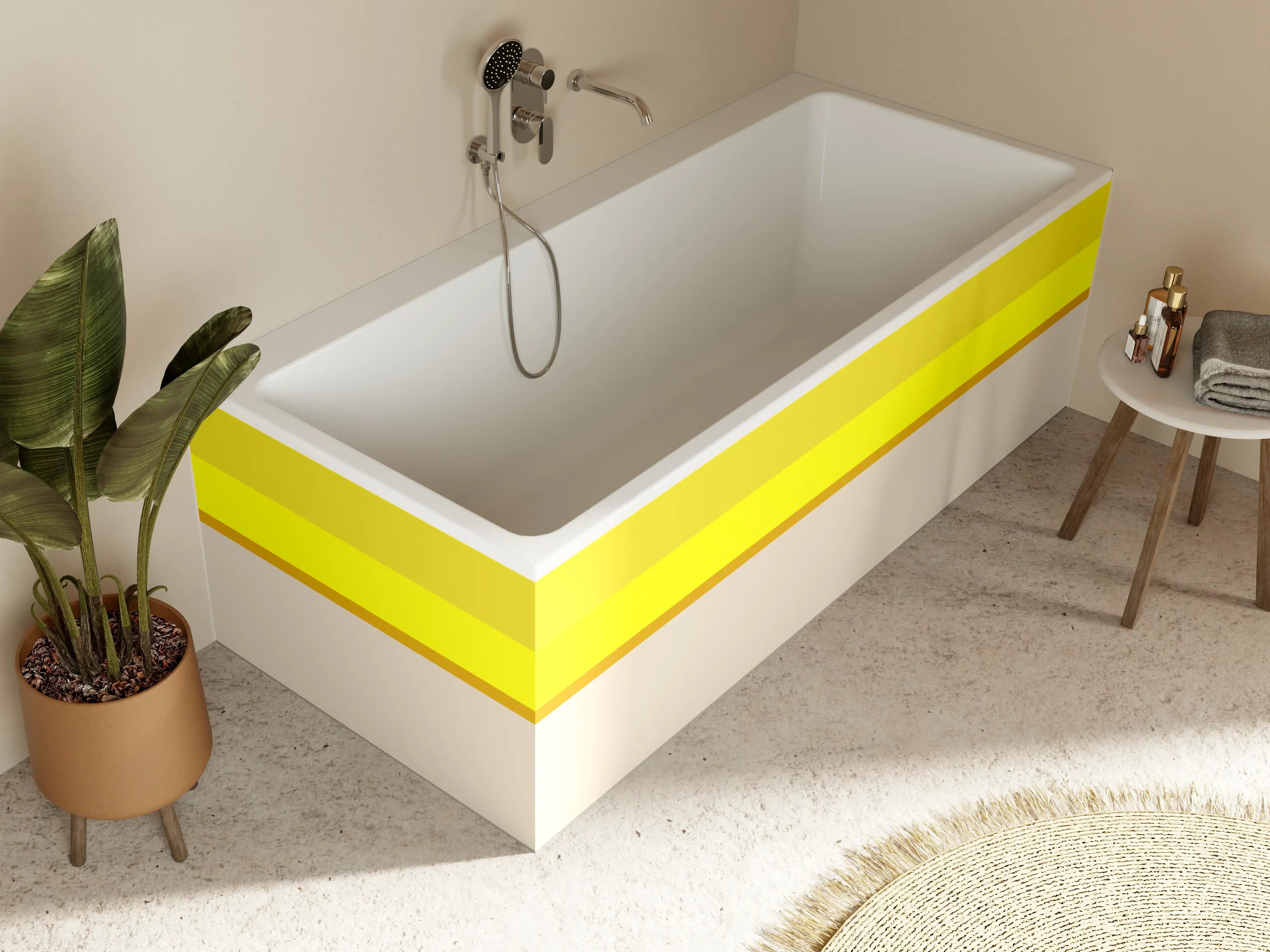Badewannen-Rückwand - The Yellows - Horizontal - Vanilla