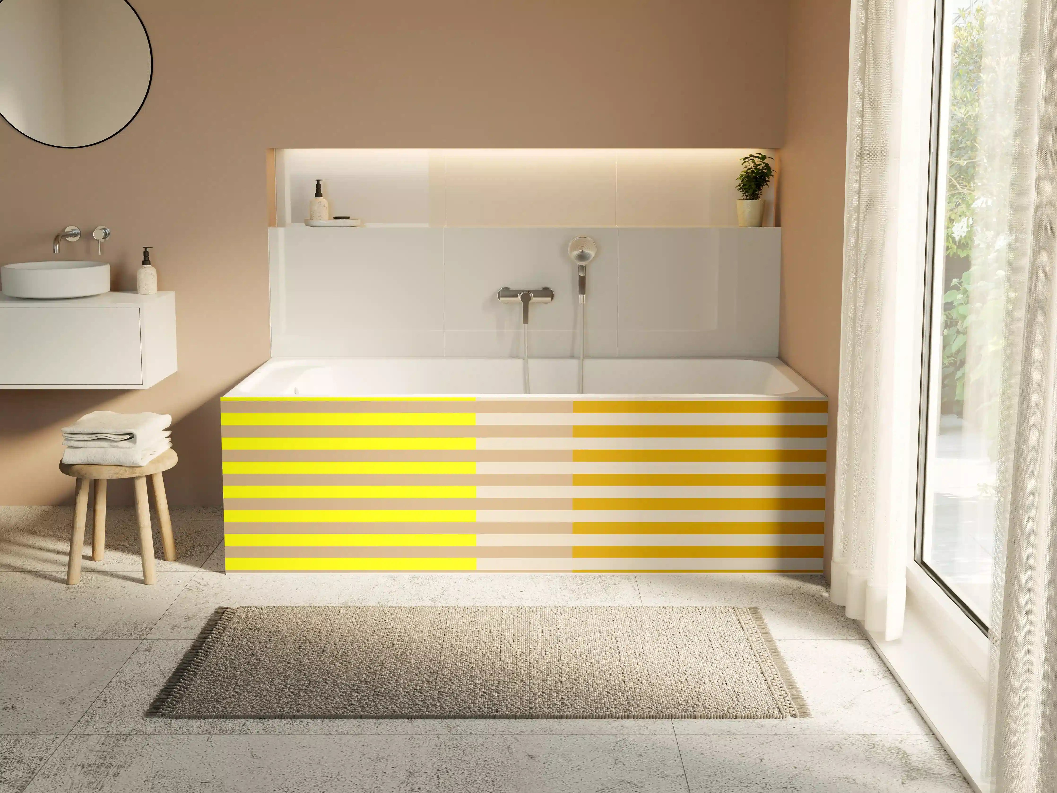 Badewannen-Rückwand - The Yellows - Multy Stripes - Buttercup