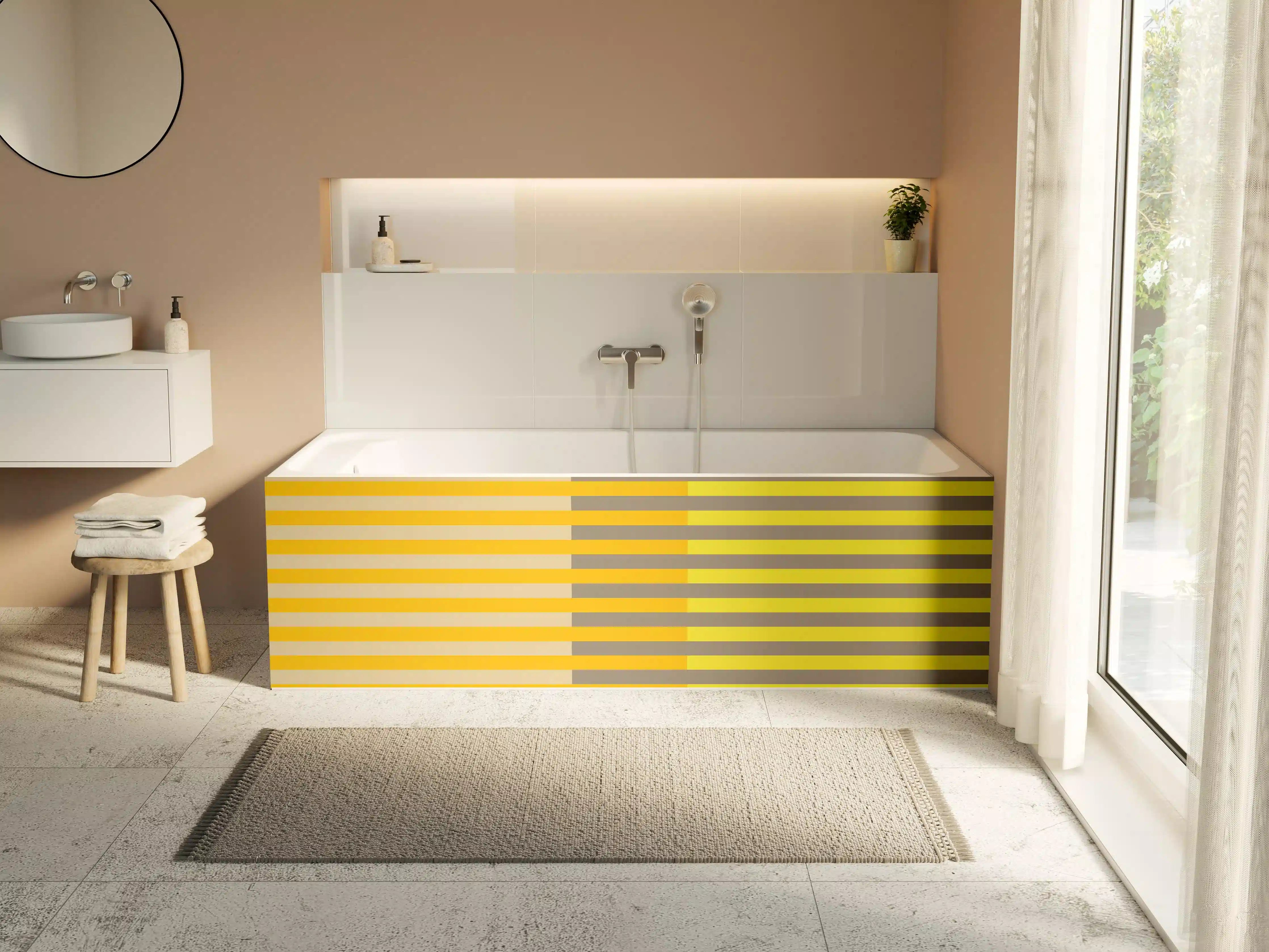 Badewannen-Rückwand - The Yellows - Multy Stripes - Honey