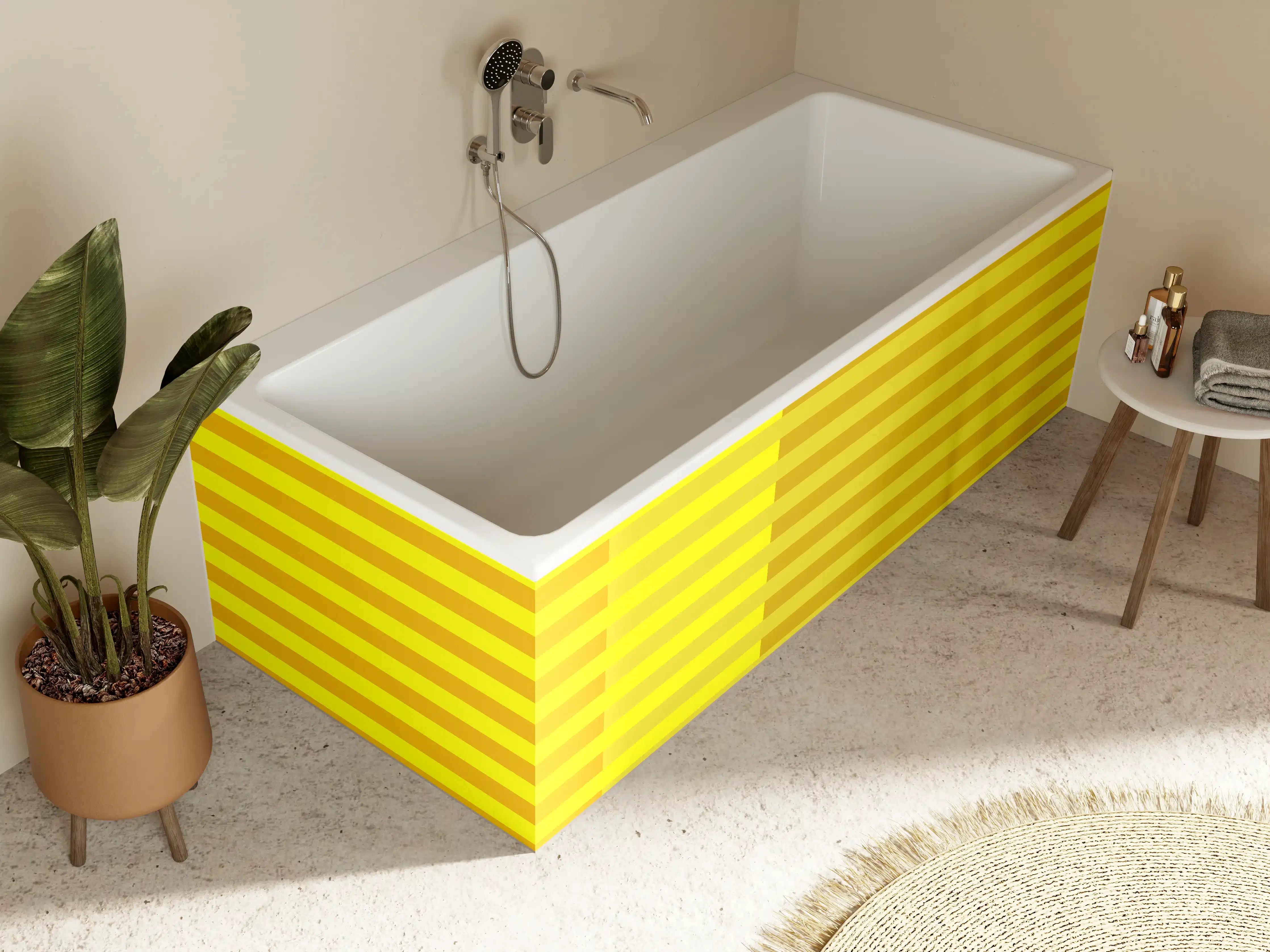 Badewannen-Rückwand - The Yellows - Multy Stripes - Lemon