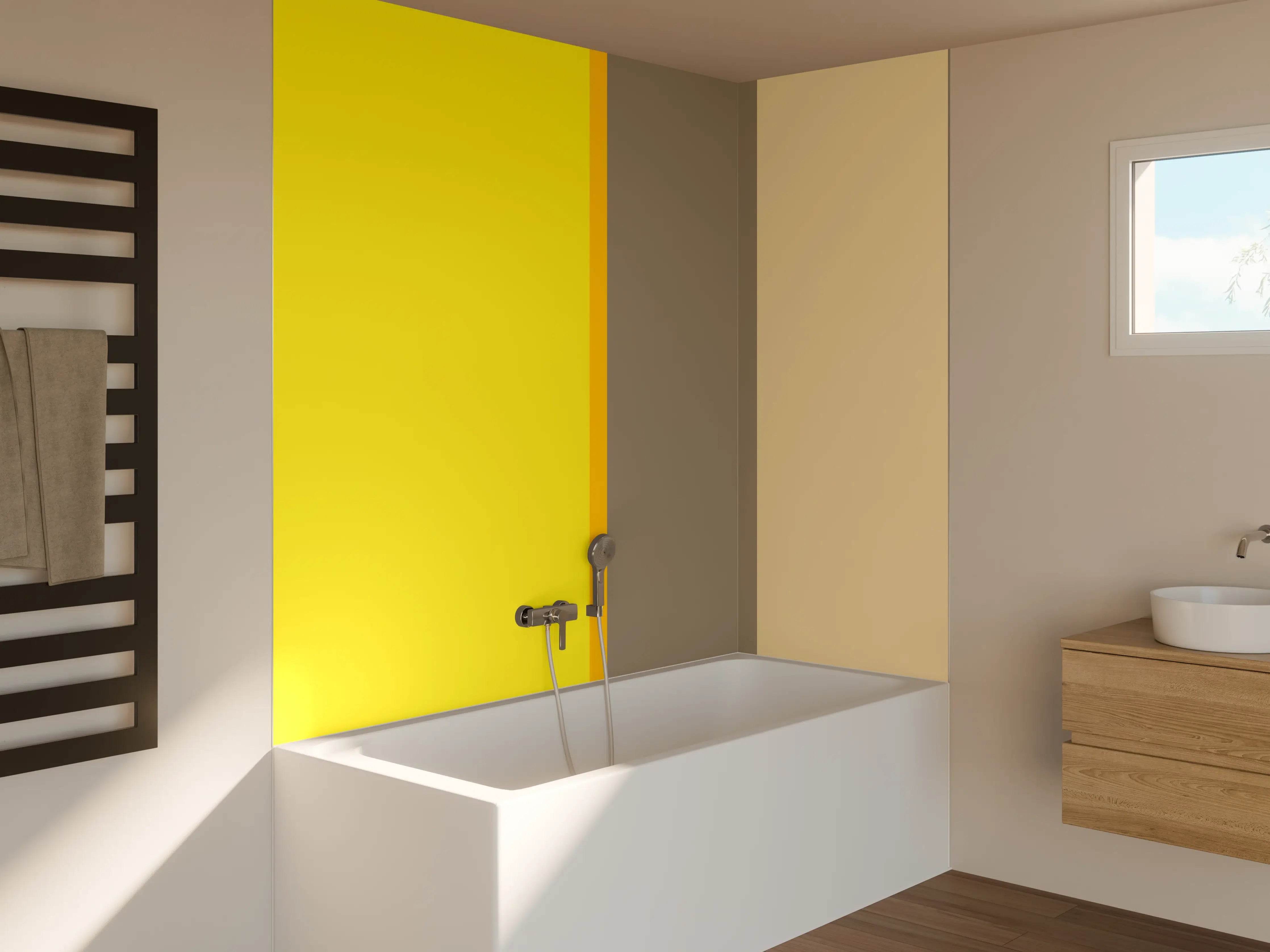Badewannen-Rückwand - The Yellows - Vertical - Honey