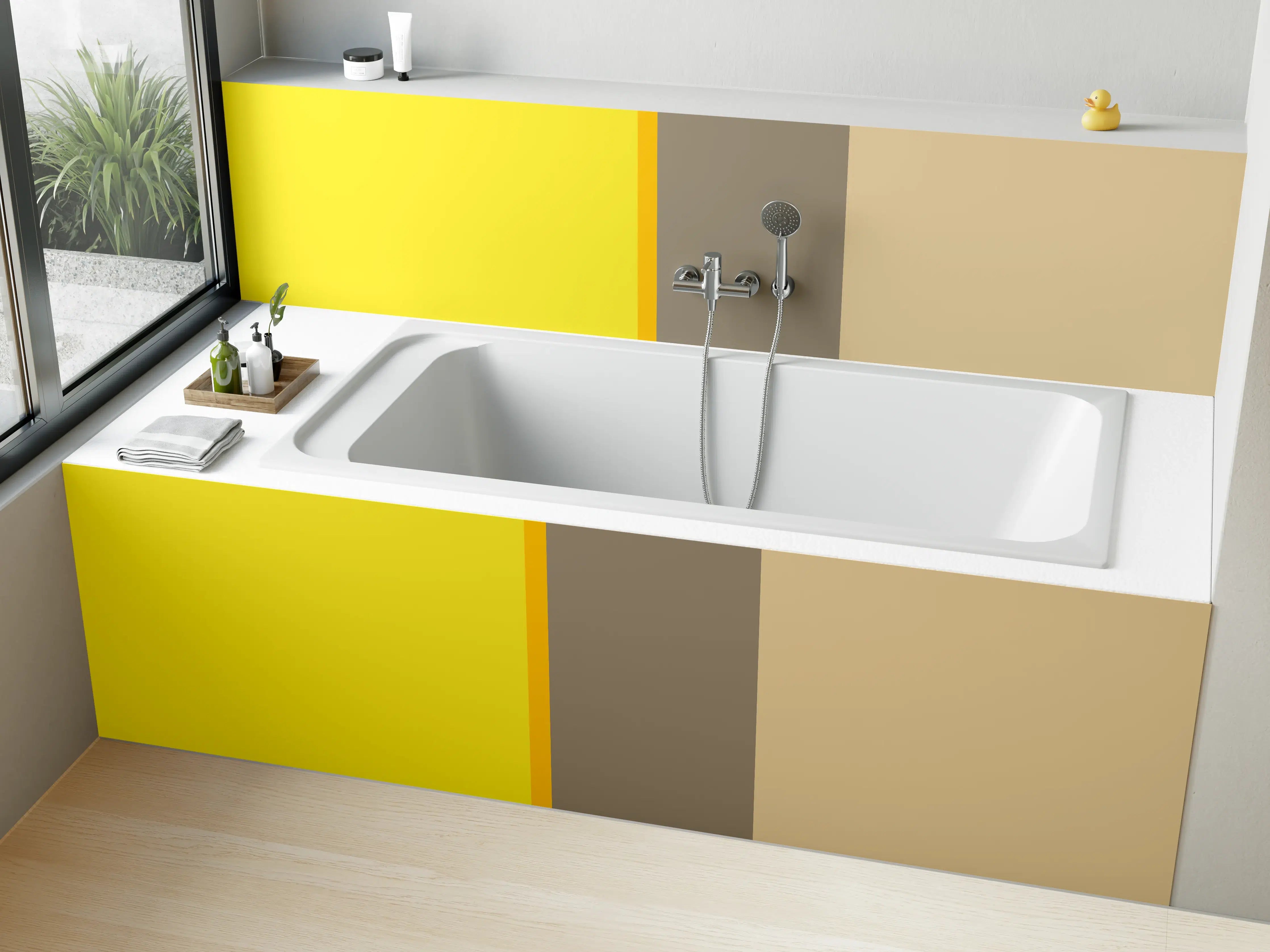 Badewannen-Rückwand - The Yellows - Vertical - Honey