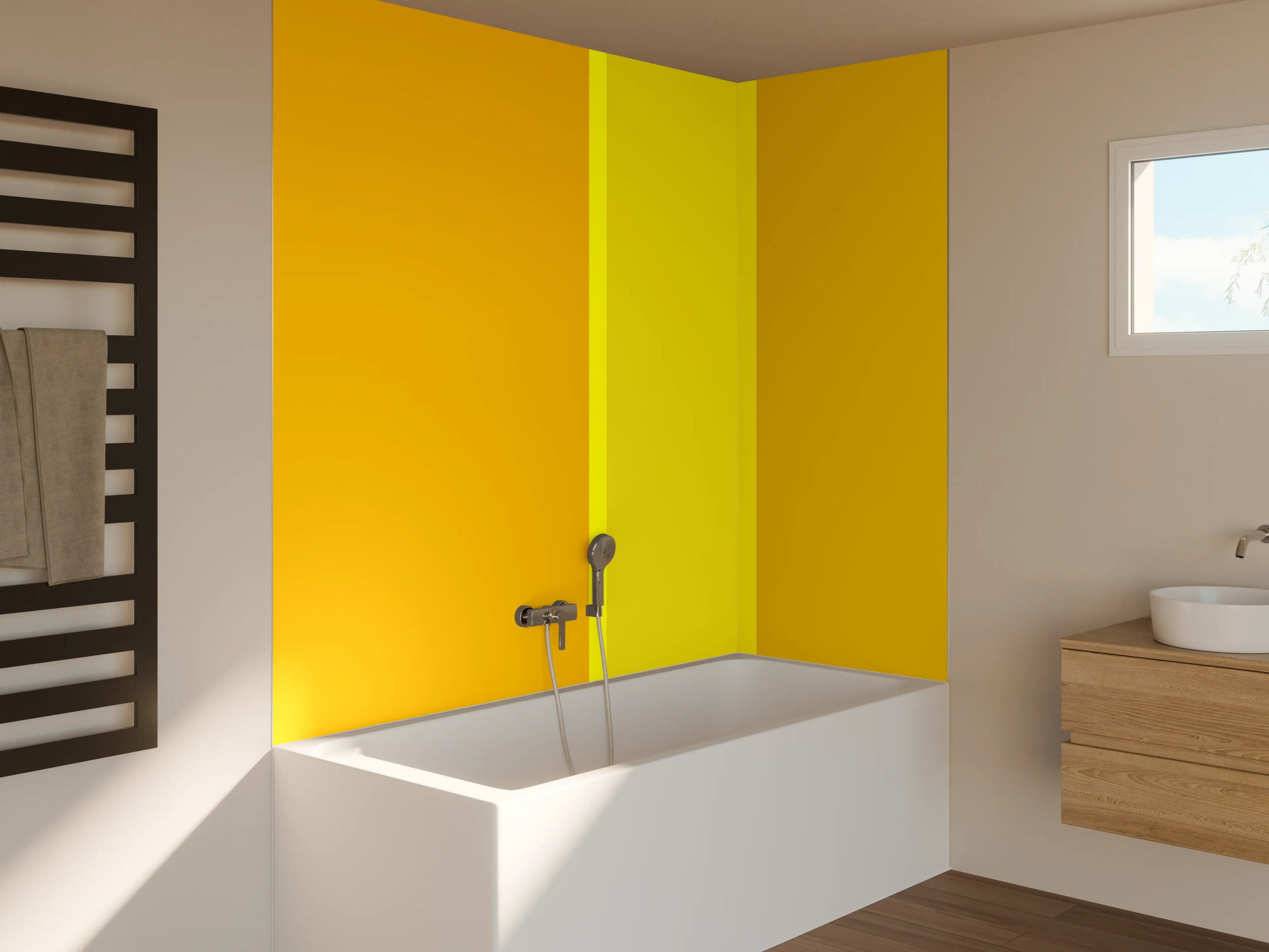 Badewannen-Rückwand - The Yellows - Vertical - Lemon