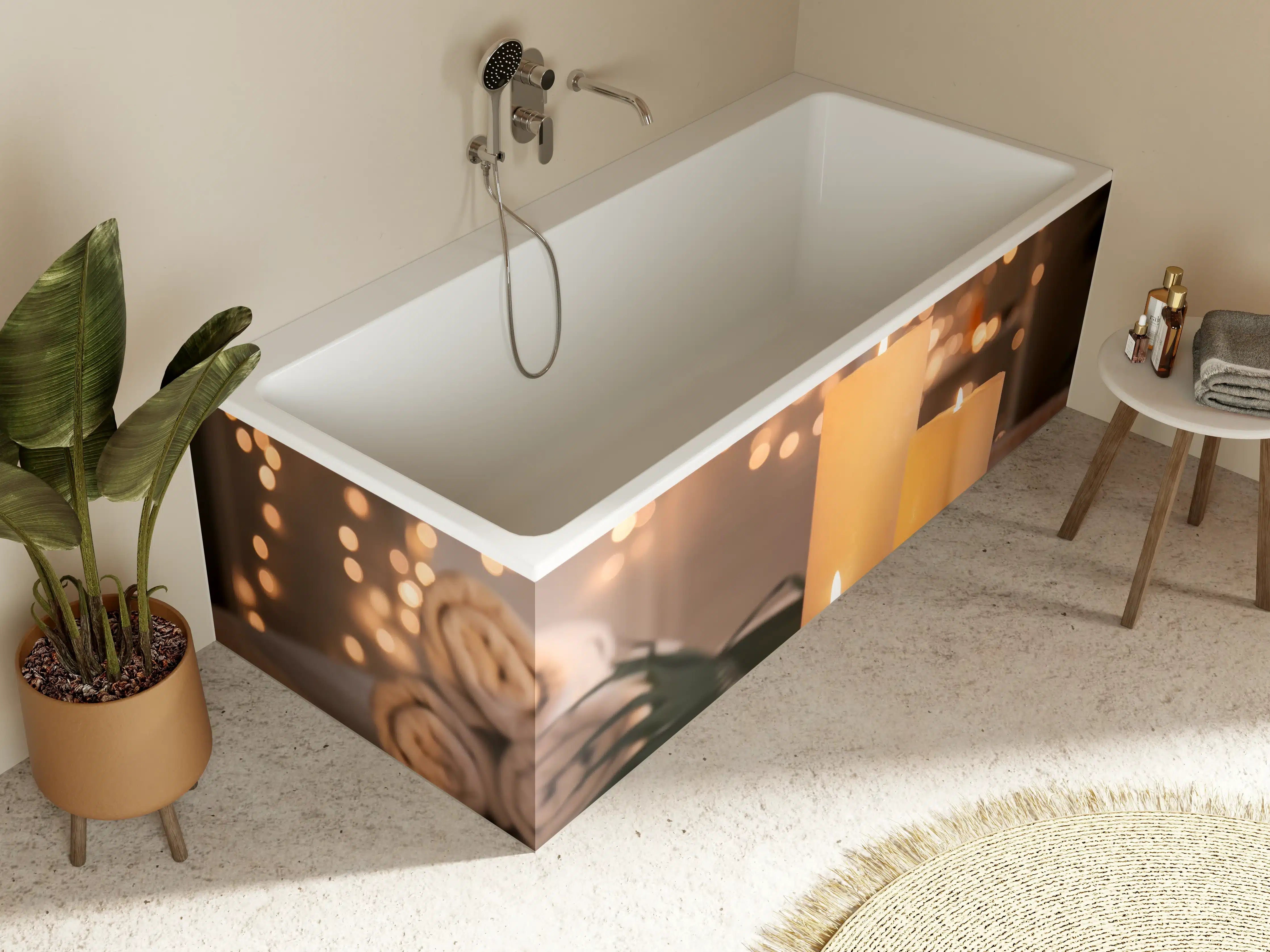 Badewannen-Rückwand - Traditioneller Spa-Salon