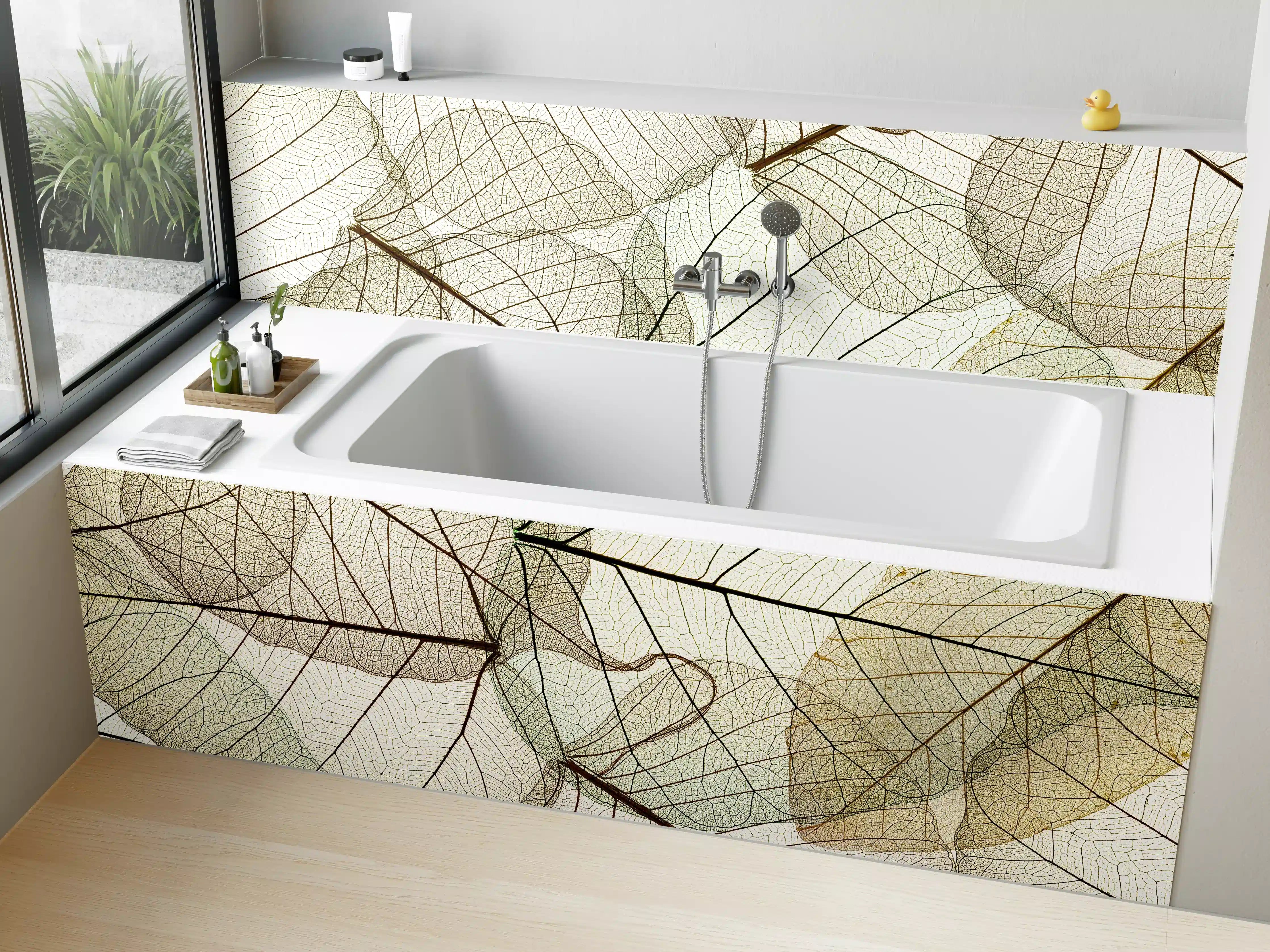 Badewannen-Rückwand - Transparente Blattstruktur Makro