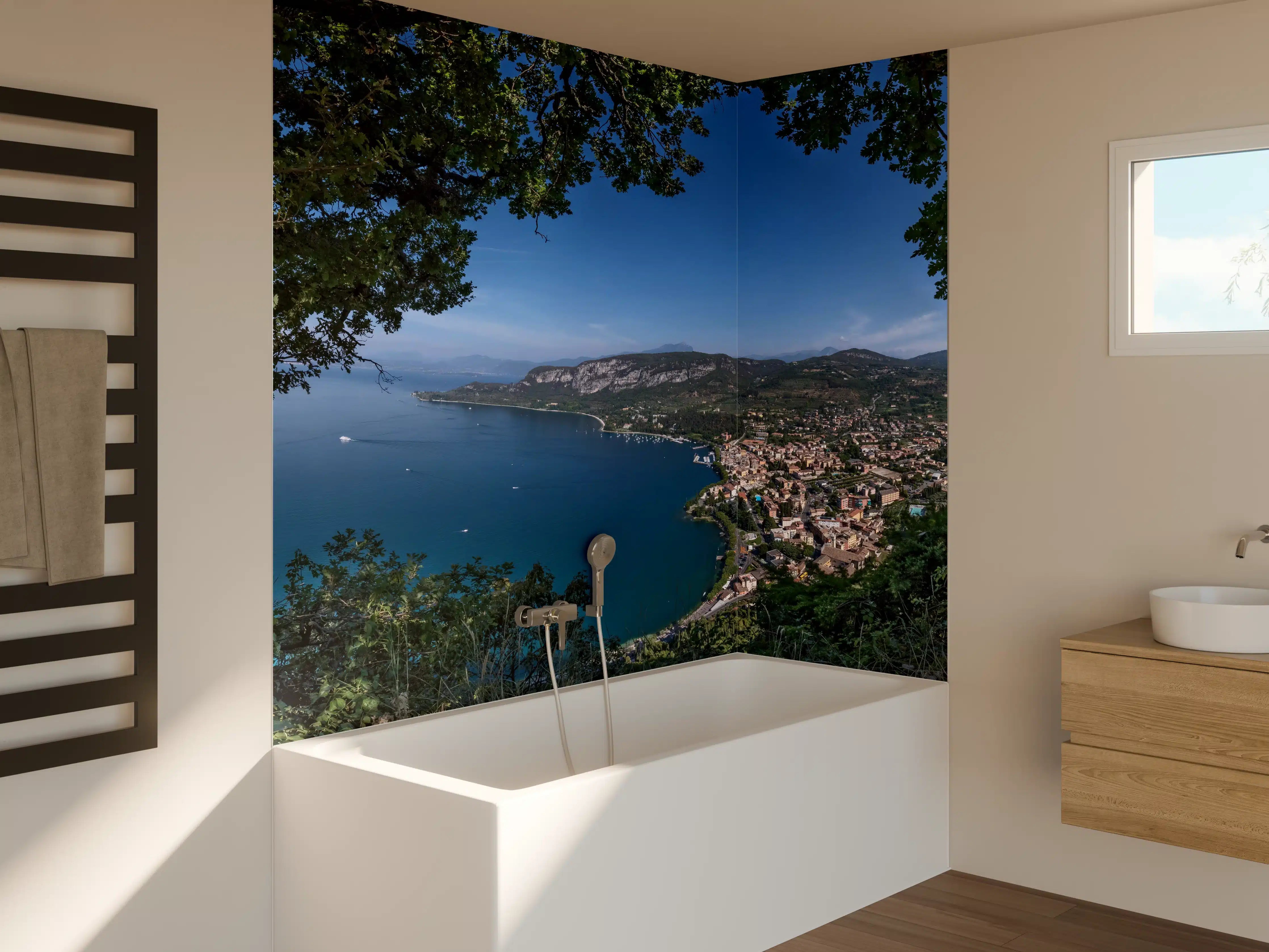 Badewannen-Rückwand - Traumhafter Ausblick auf Gardasee Italien