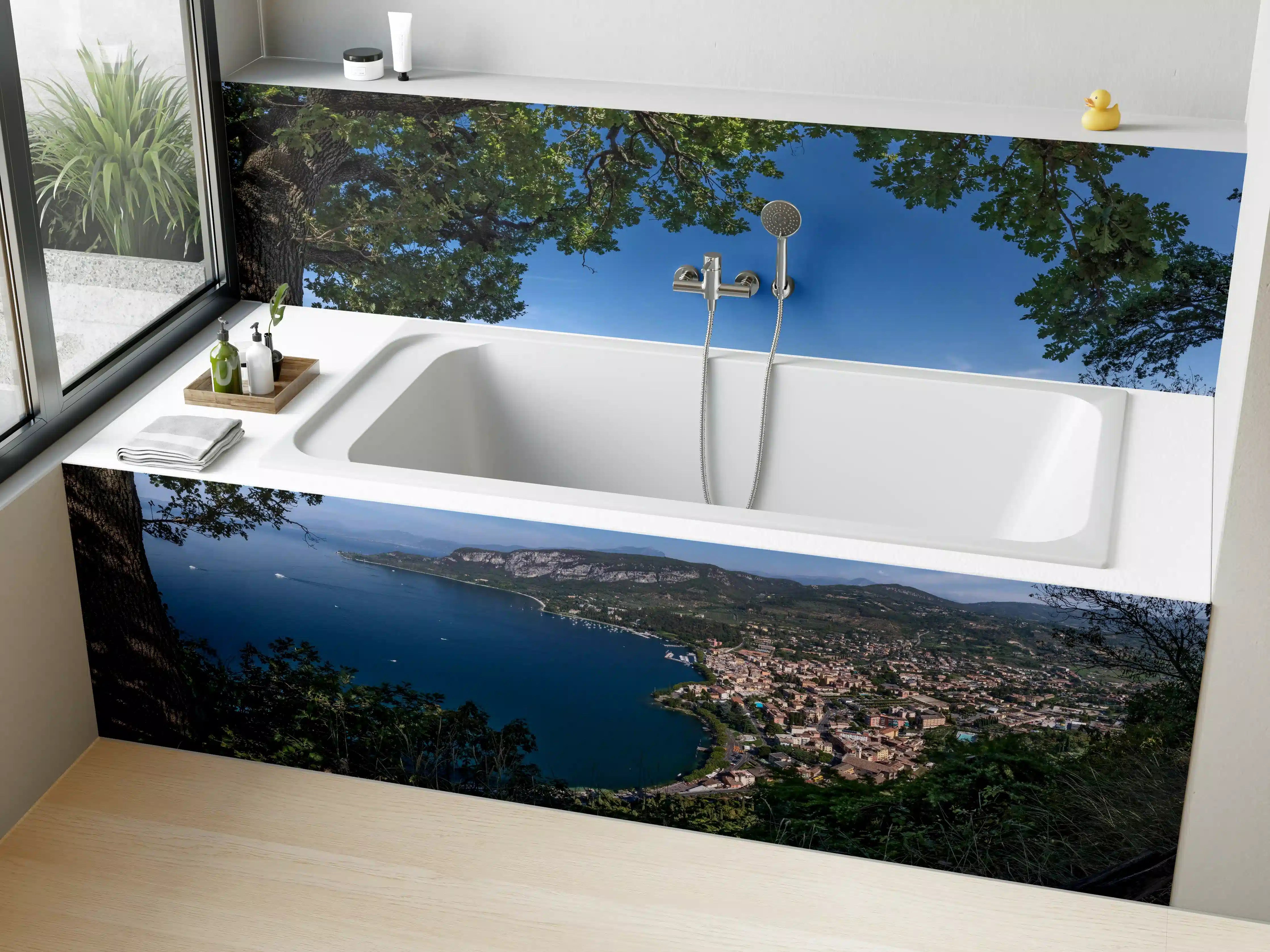 Badewannen-Rückwand - Traumhafter Ausblick auf Gardasee Italien