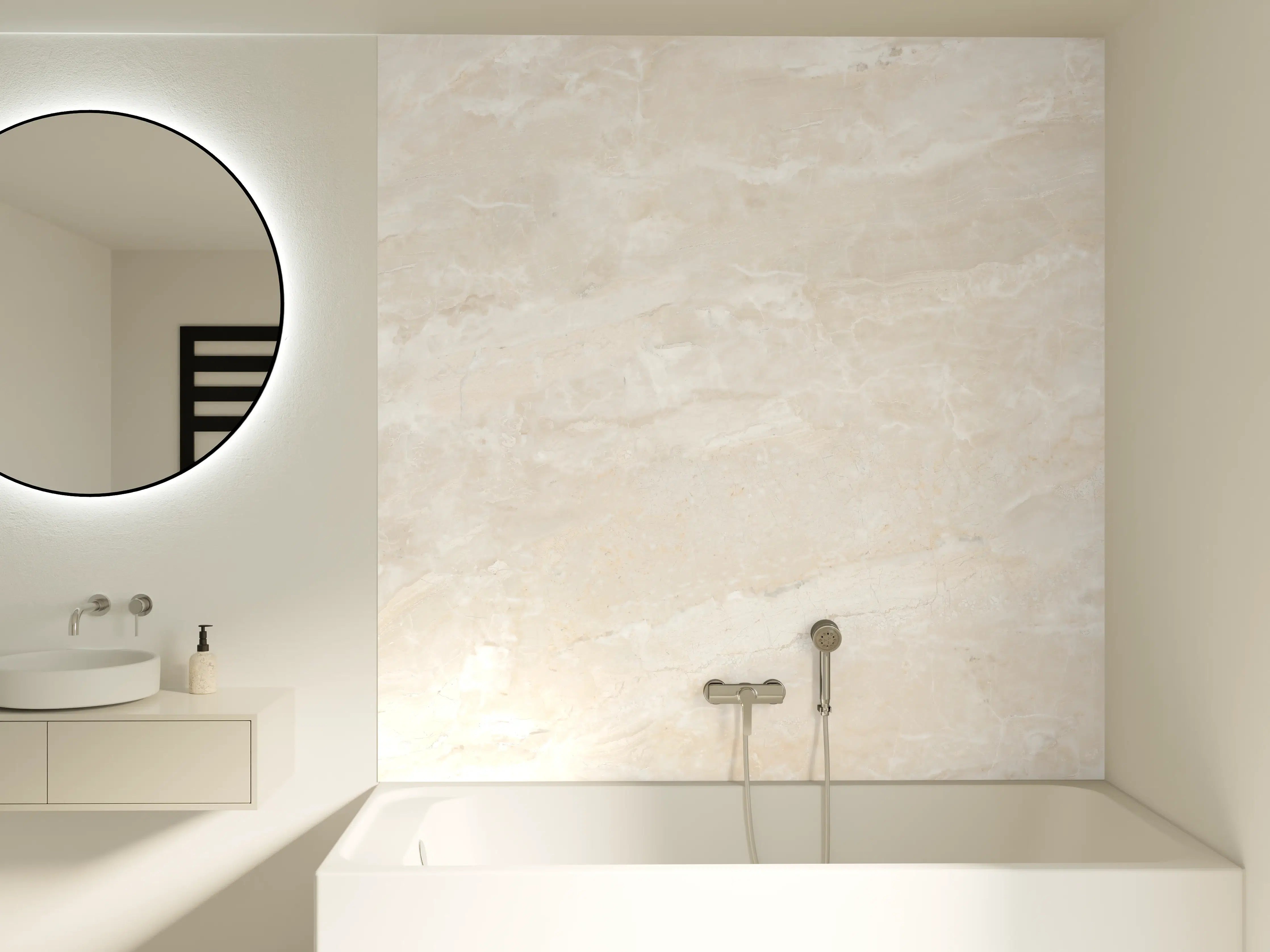 Badewannen-Rückwand - Travertin italienischer Marmor