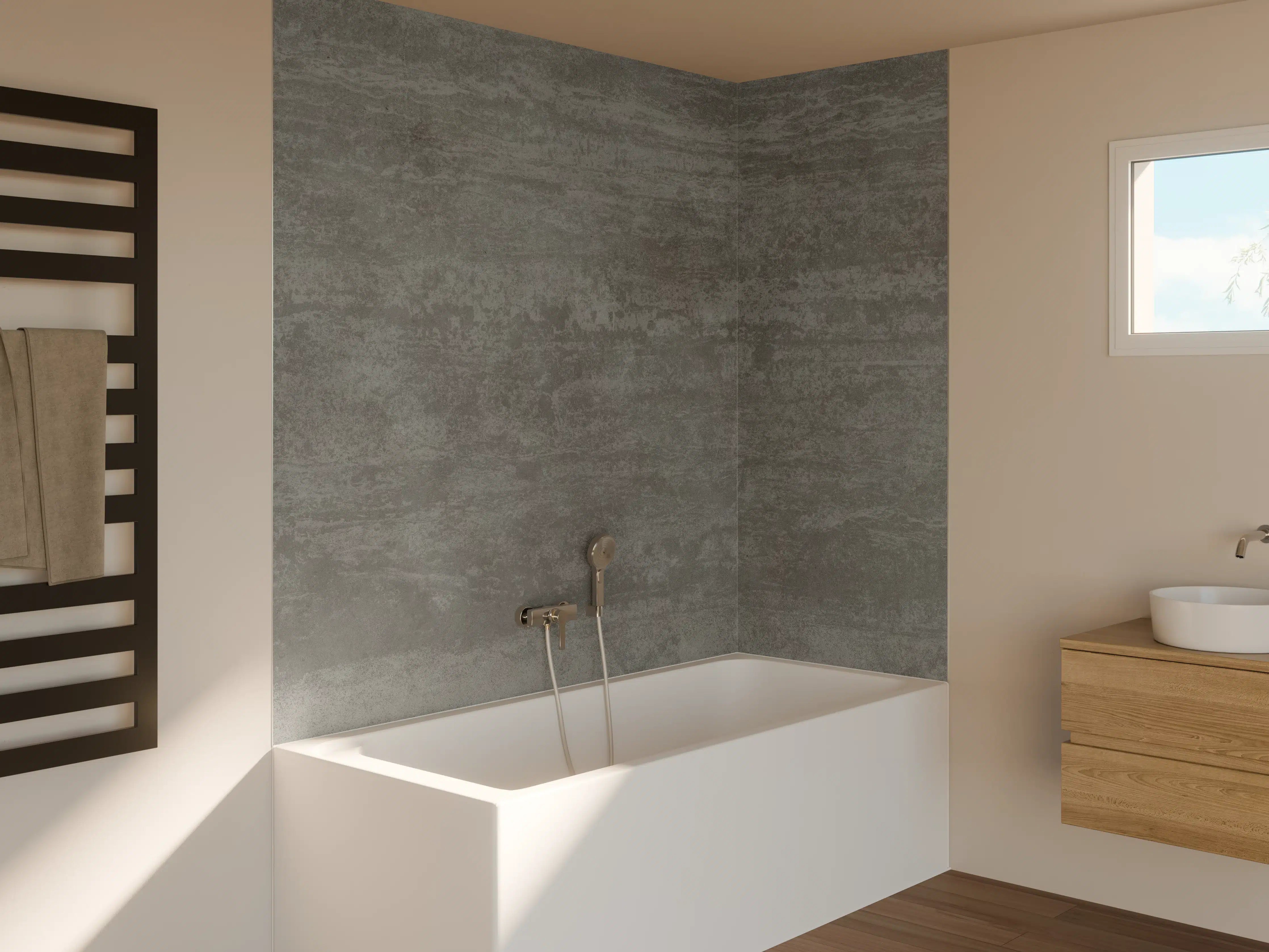 Badewannen-Rückwand - Travertino Marmor Textur