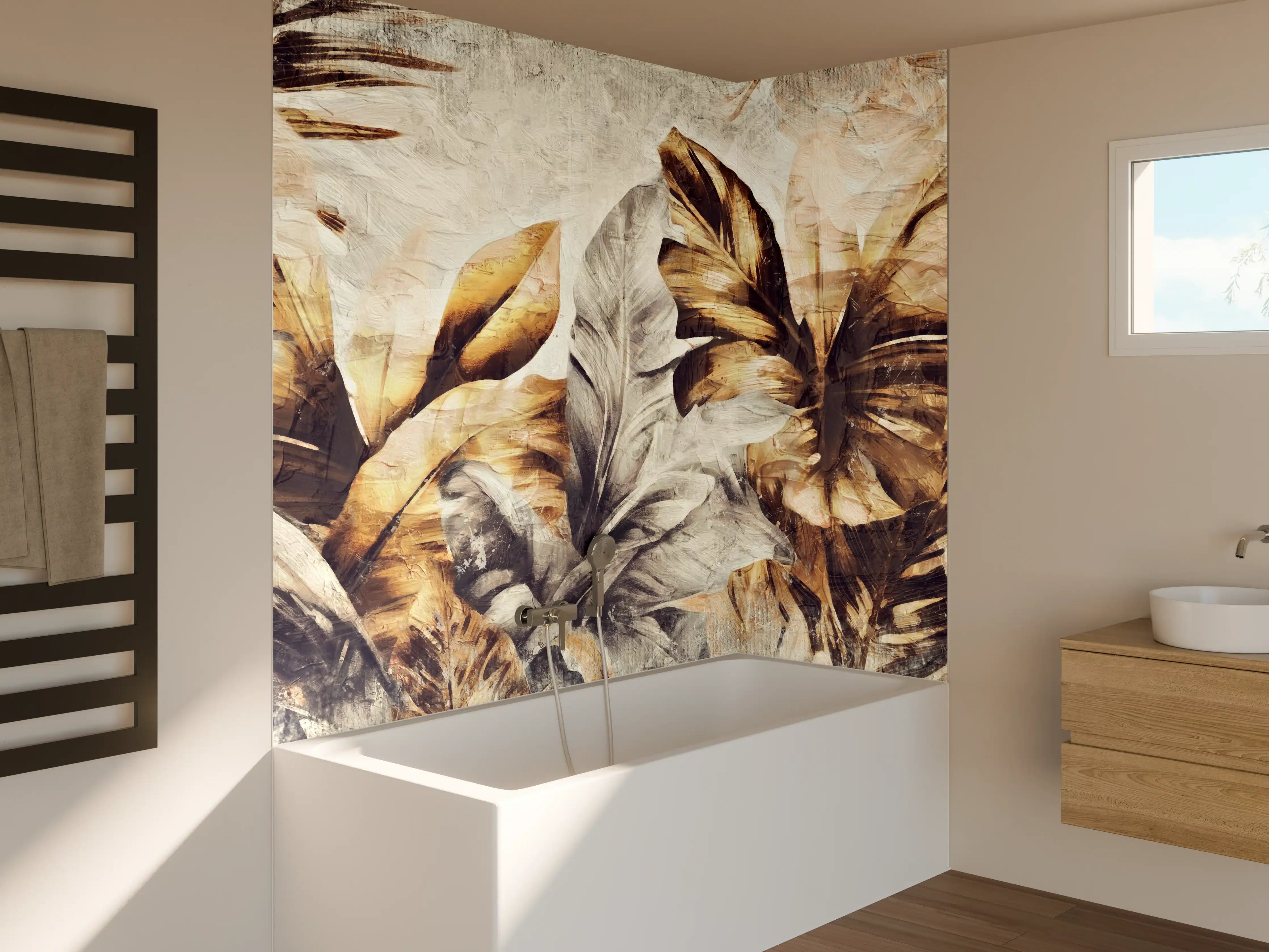 Badewannen-Rückwand - Tropische Dschungelpanorama-Kunst