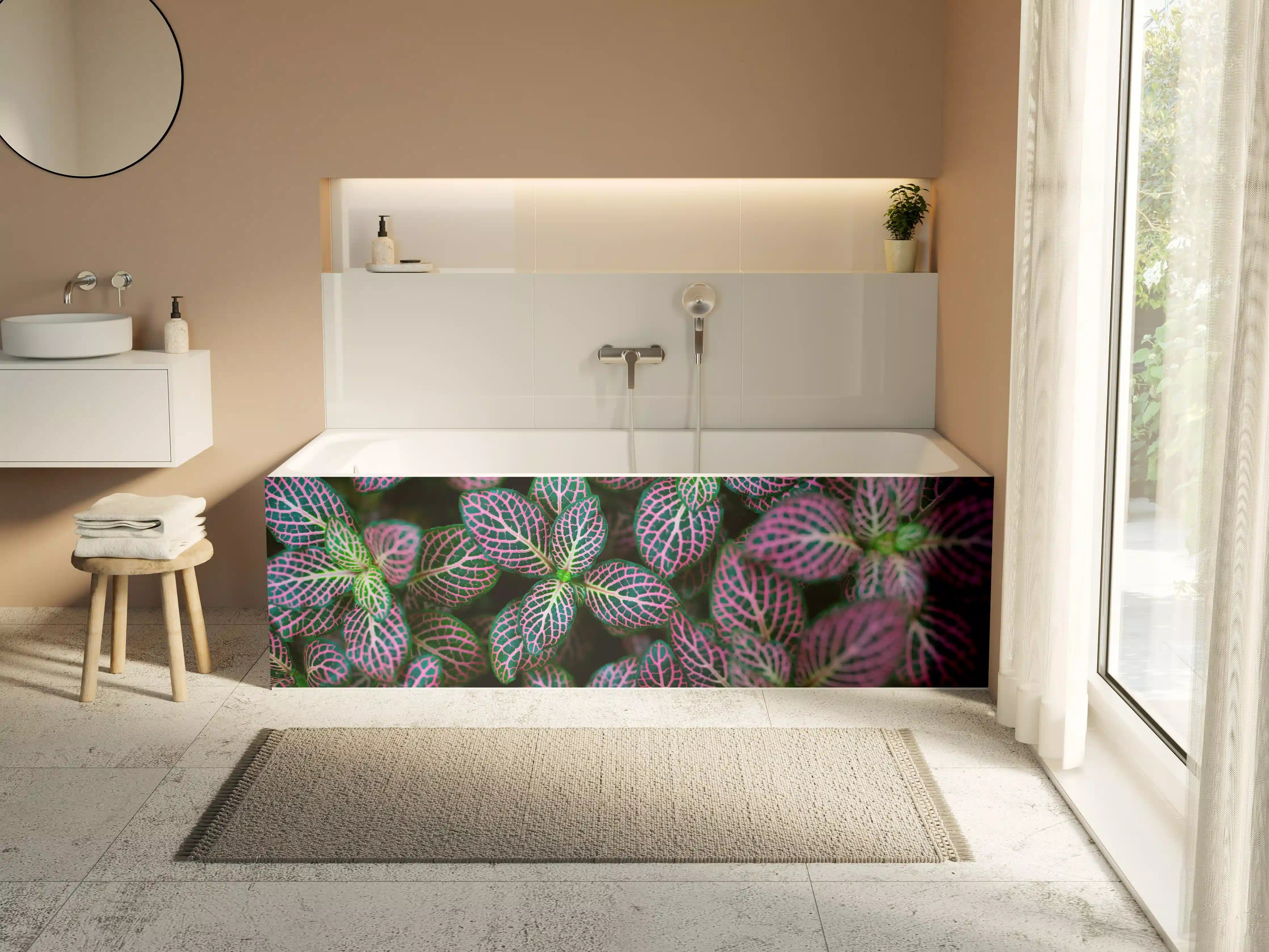 Badewannen-Rückwand - Tropische Pflanzen Bunte Textur