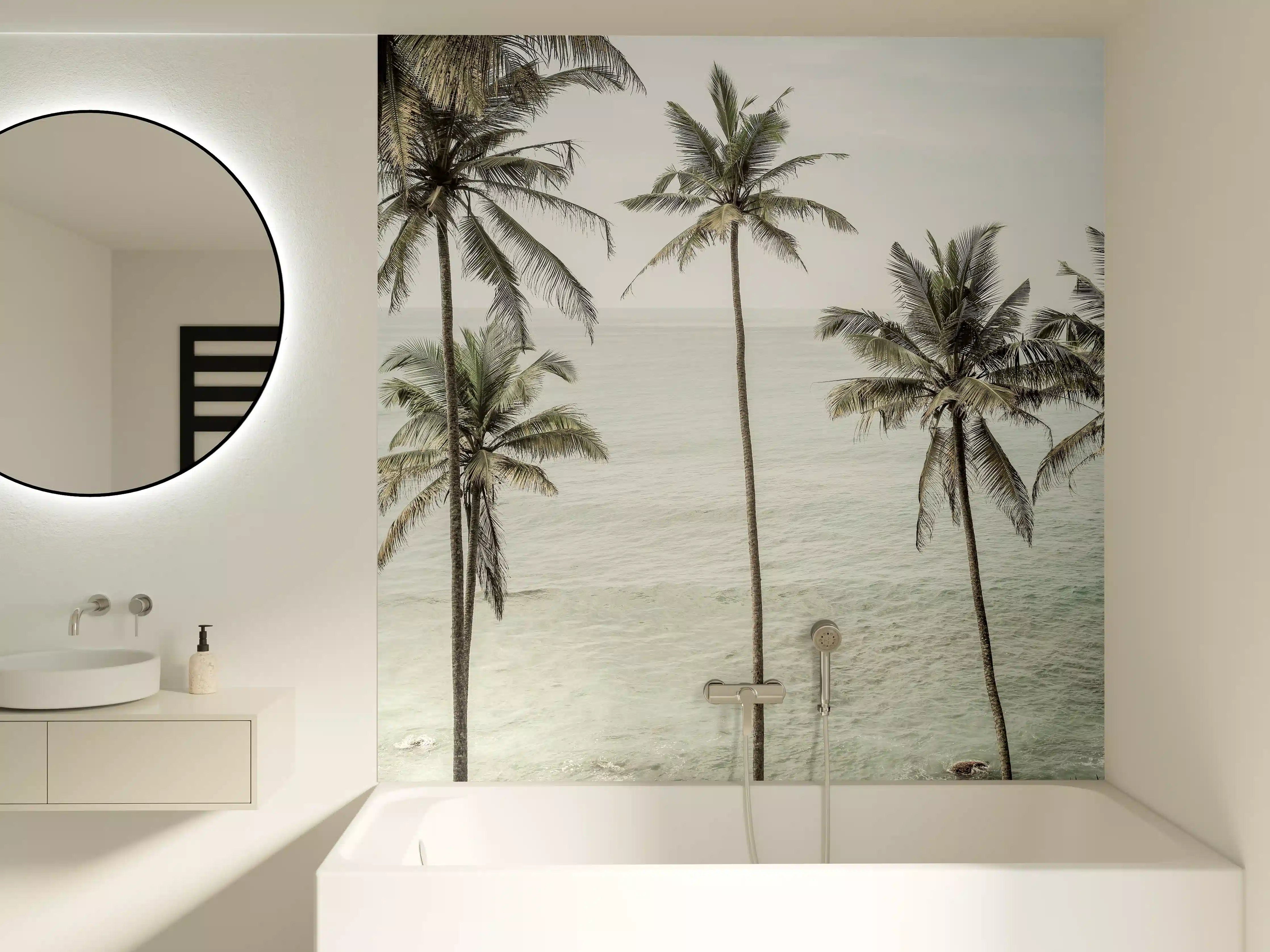 Badewannen-Rückwand - Tropische Strand-Palmen Aussicht