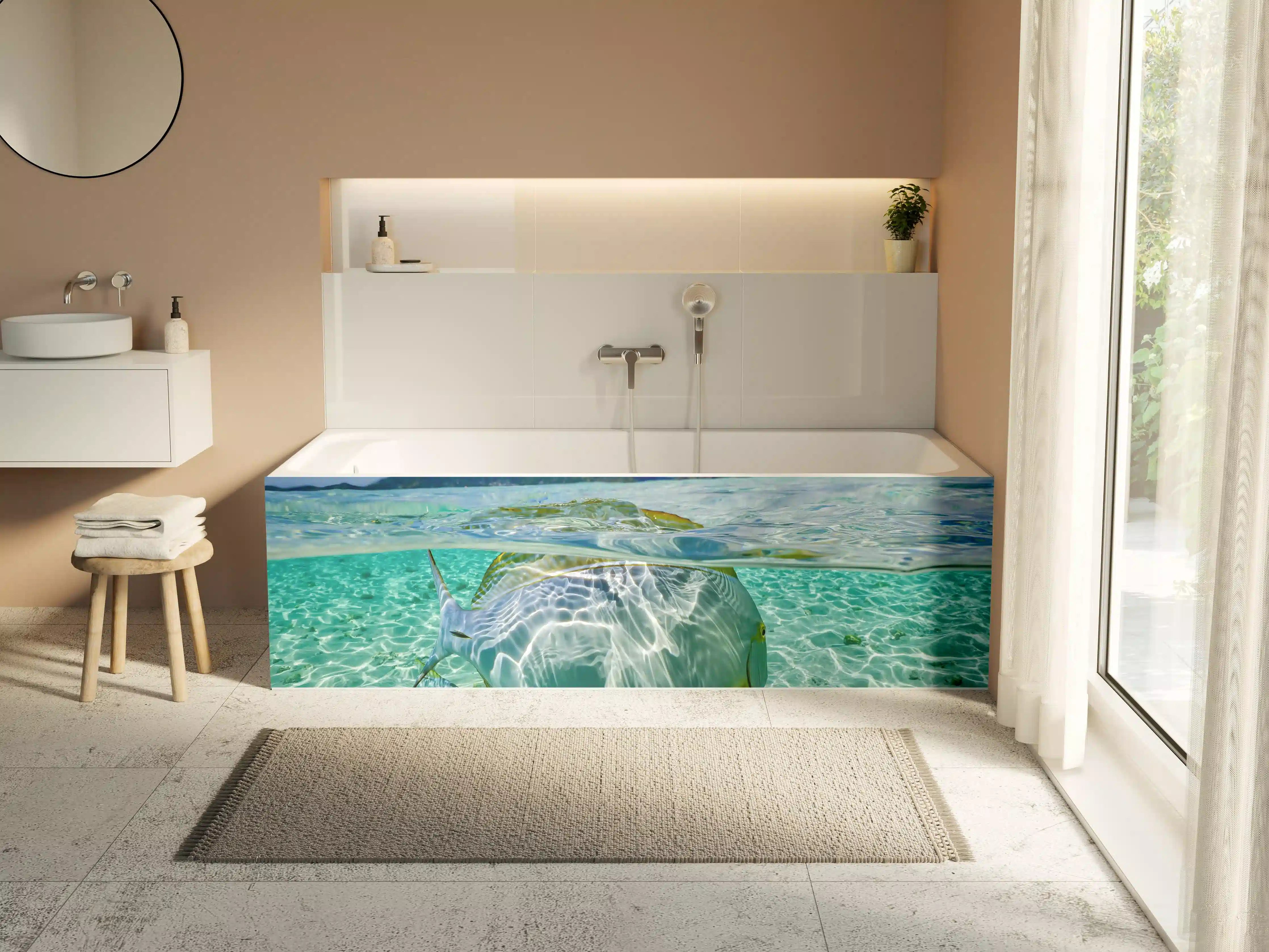 Badewannen-Rückwand - Tropischer Fisch - Unterwasserwelt