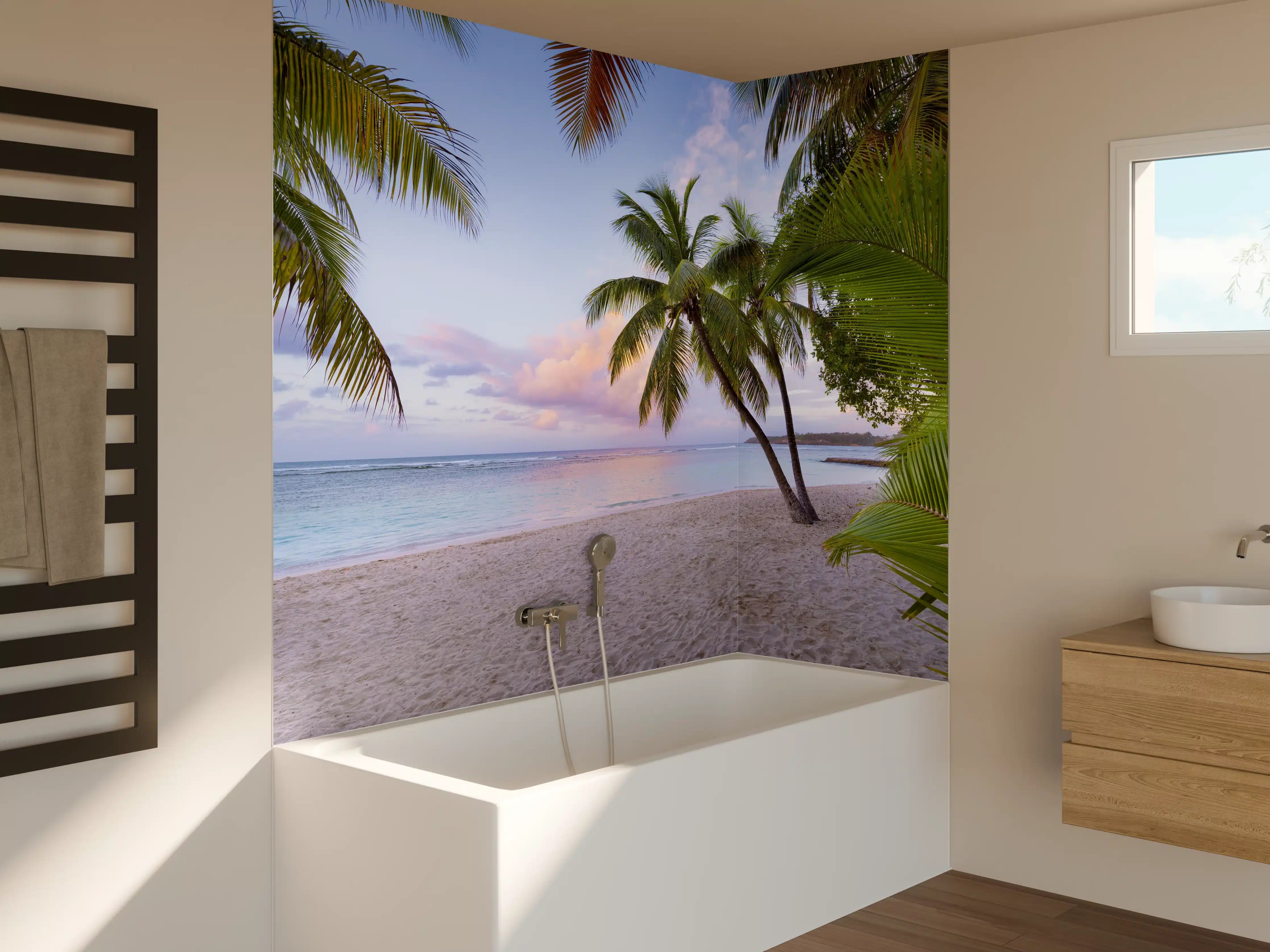 Badewannen-Rückwand - Tropischer Strand