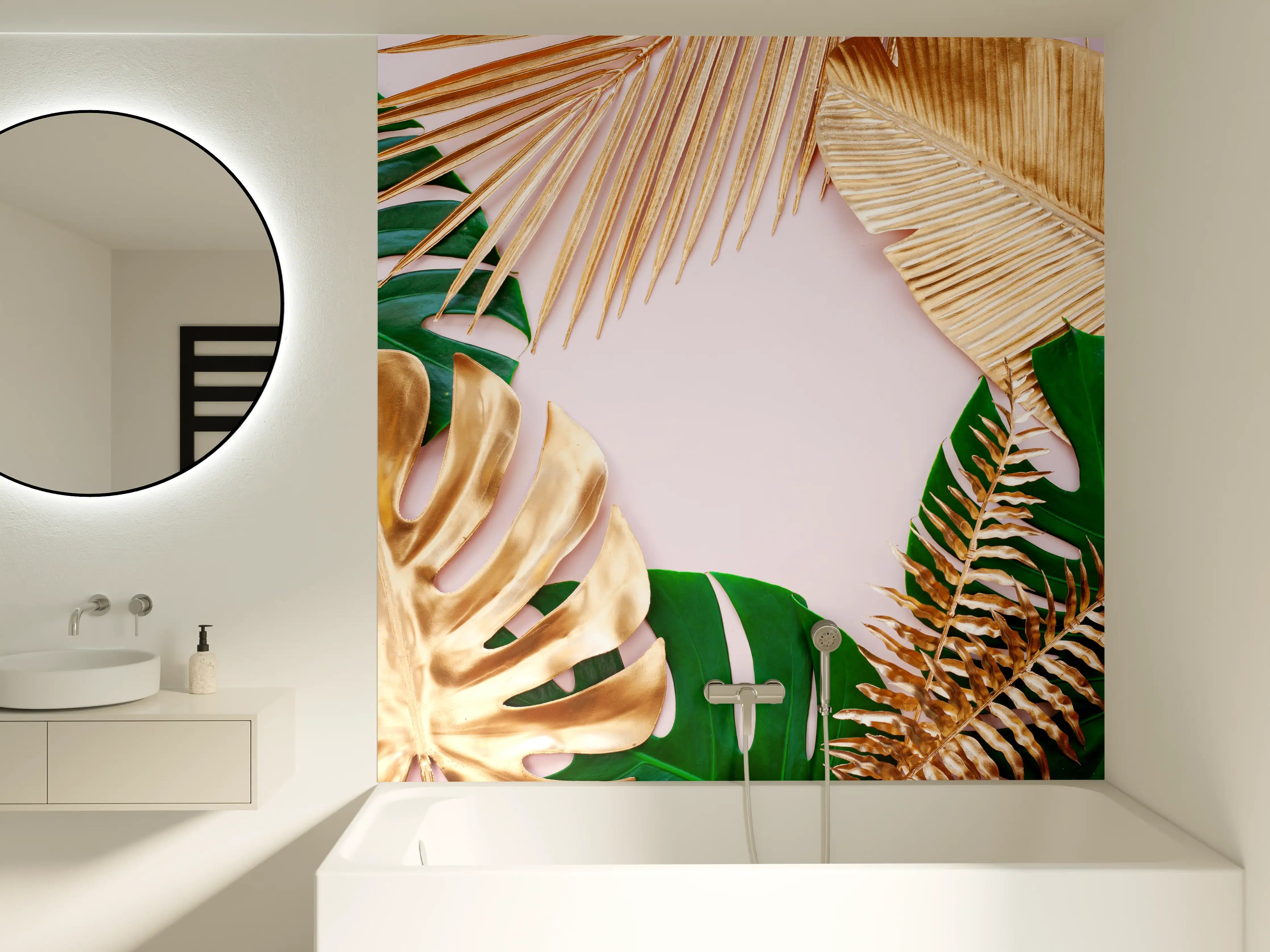 Badewannen-Rückwand - Tropisches Blätter Design - Floral