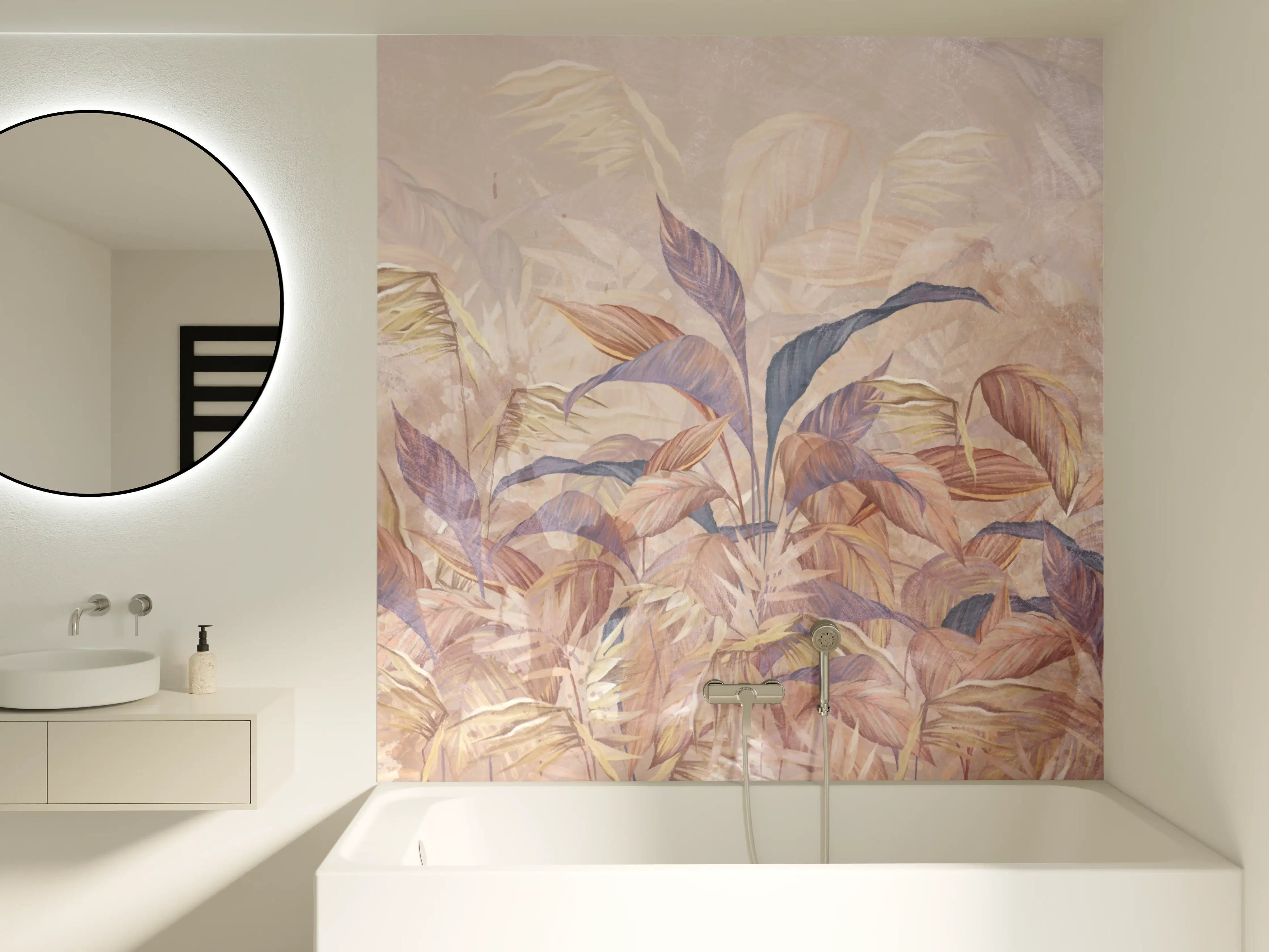 Badewannen-Rückwand - Tropisches Blätter Design