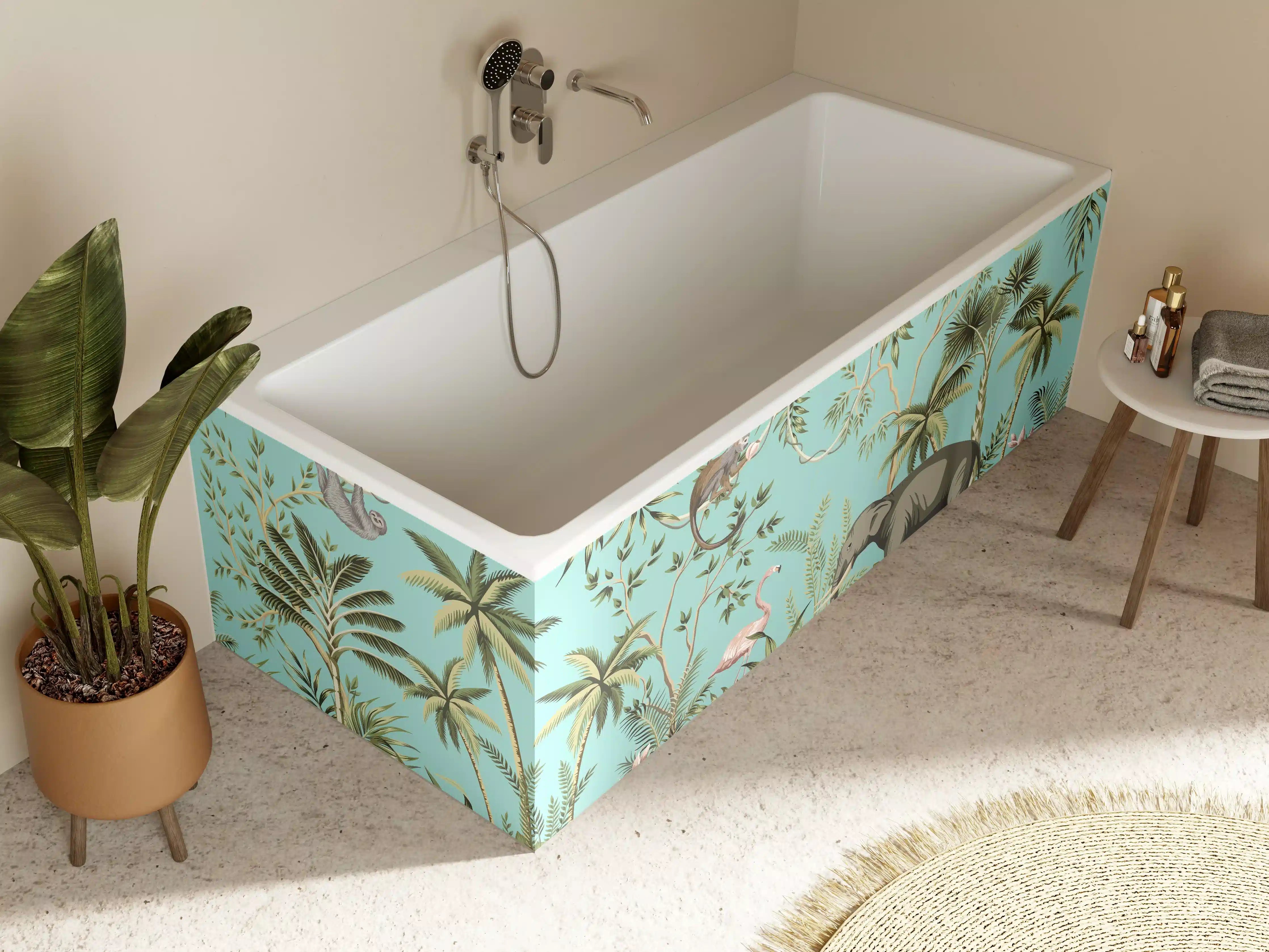 Badewannen-Rückwand - Tropisches Flair Stoffdesign
