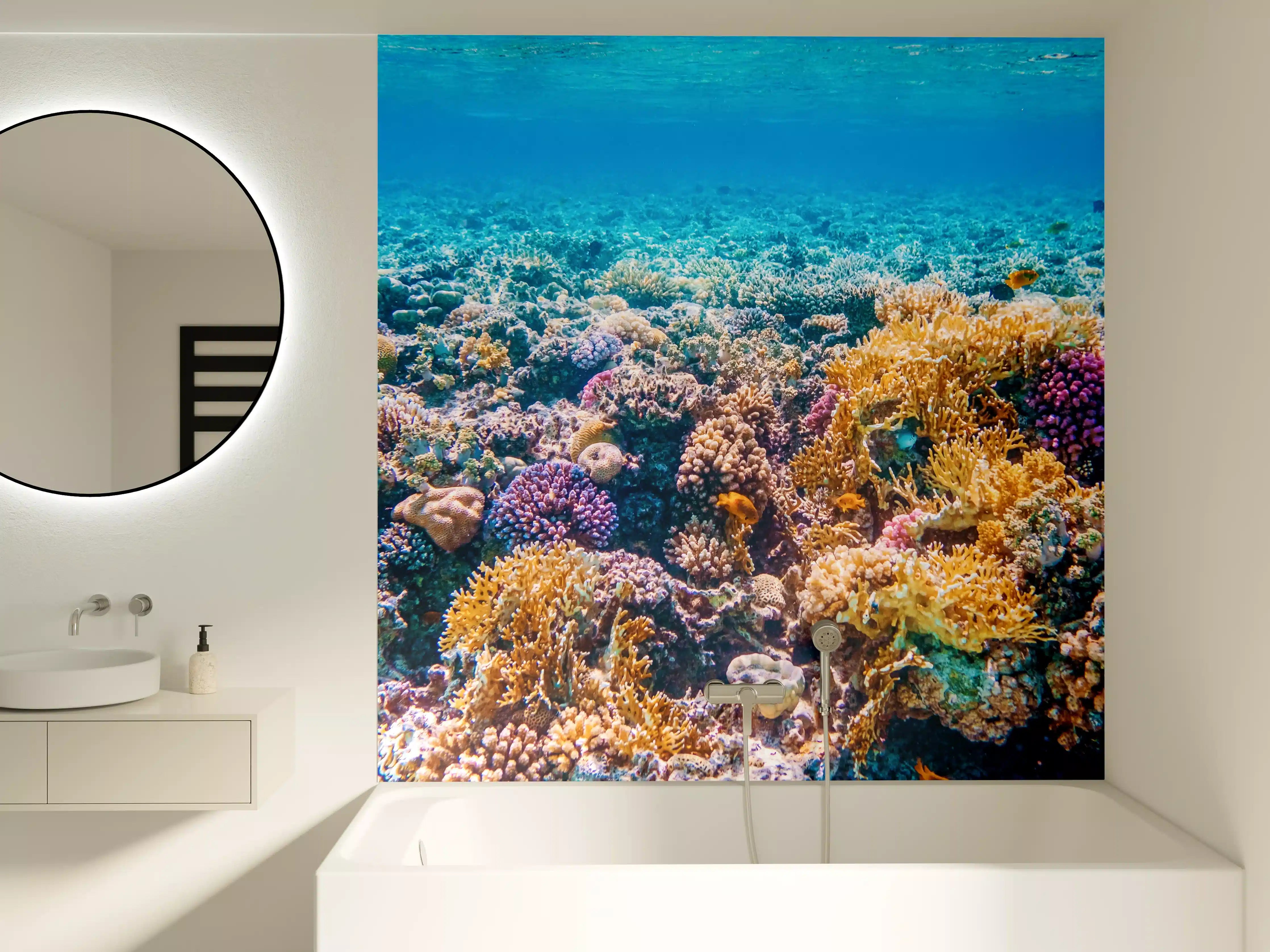 Badewannen-Rückwand - Tropisches Korallenriff