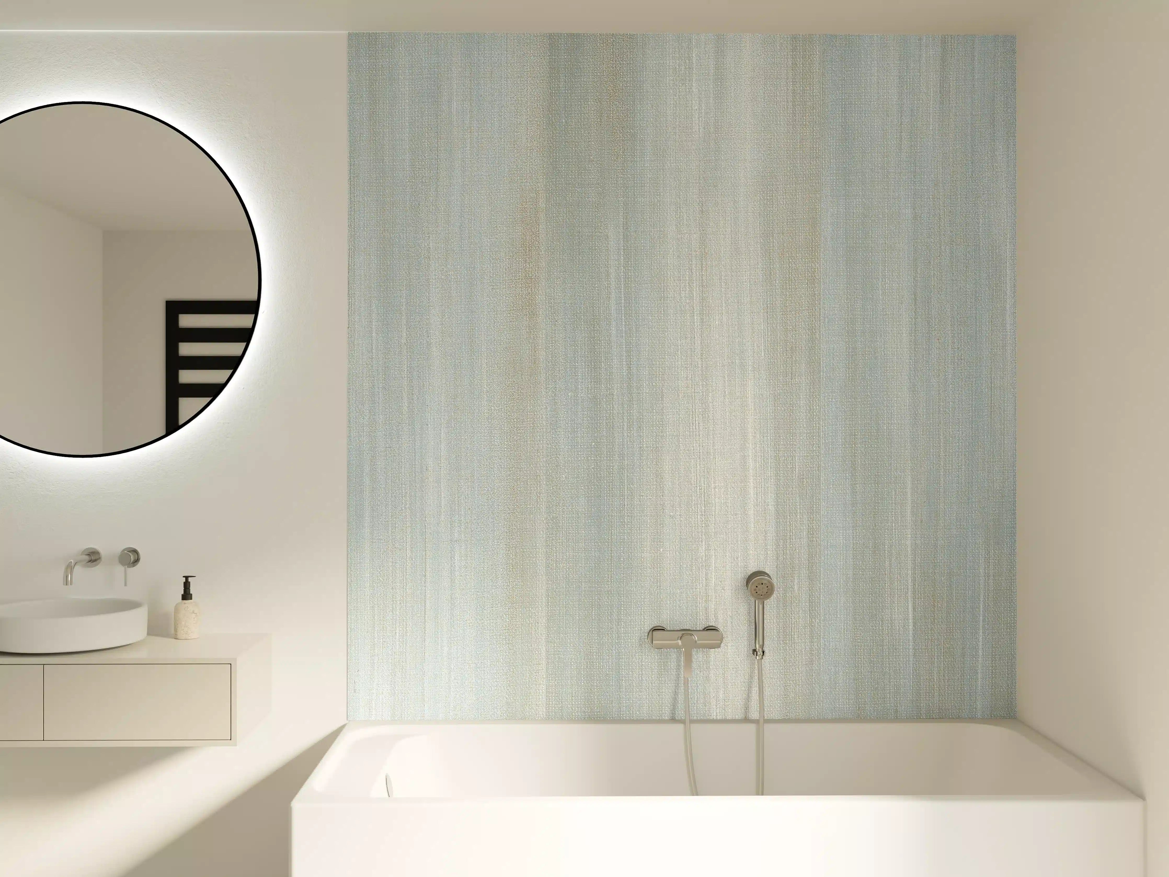 Badewannen-Rückwand - Türkis gräulicher Struktur-Tapete