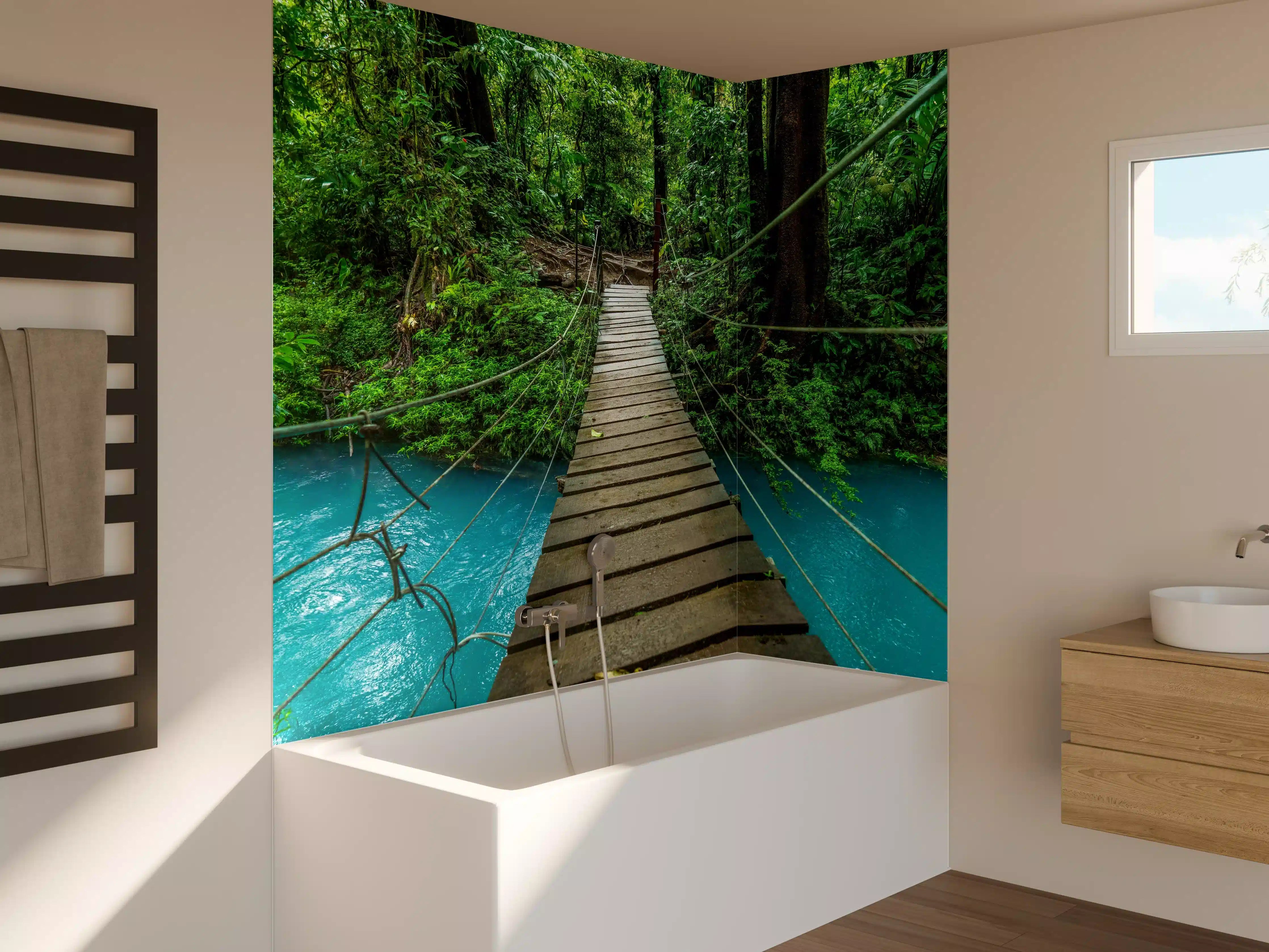 Badewannen-Rückwand - Türkisblaues Flusswandern Costa Rica