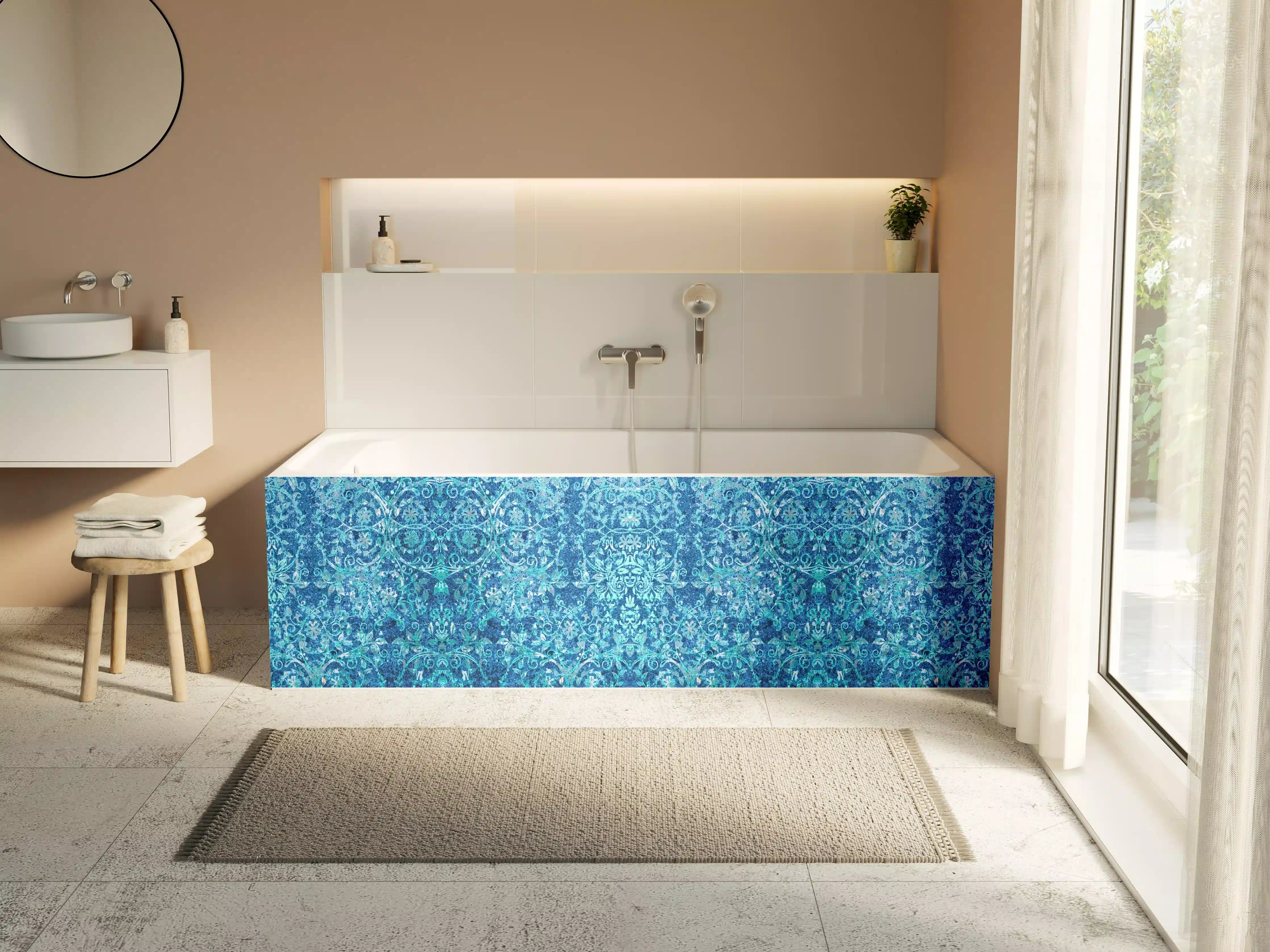 Badewannen-Rückwand - Türkise Aquamarin Wand Textur