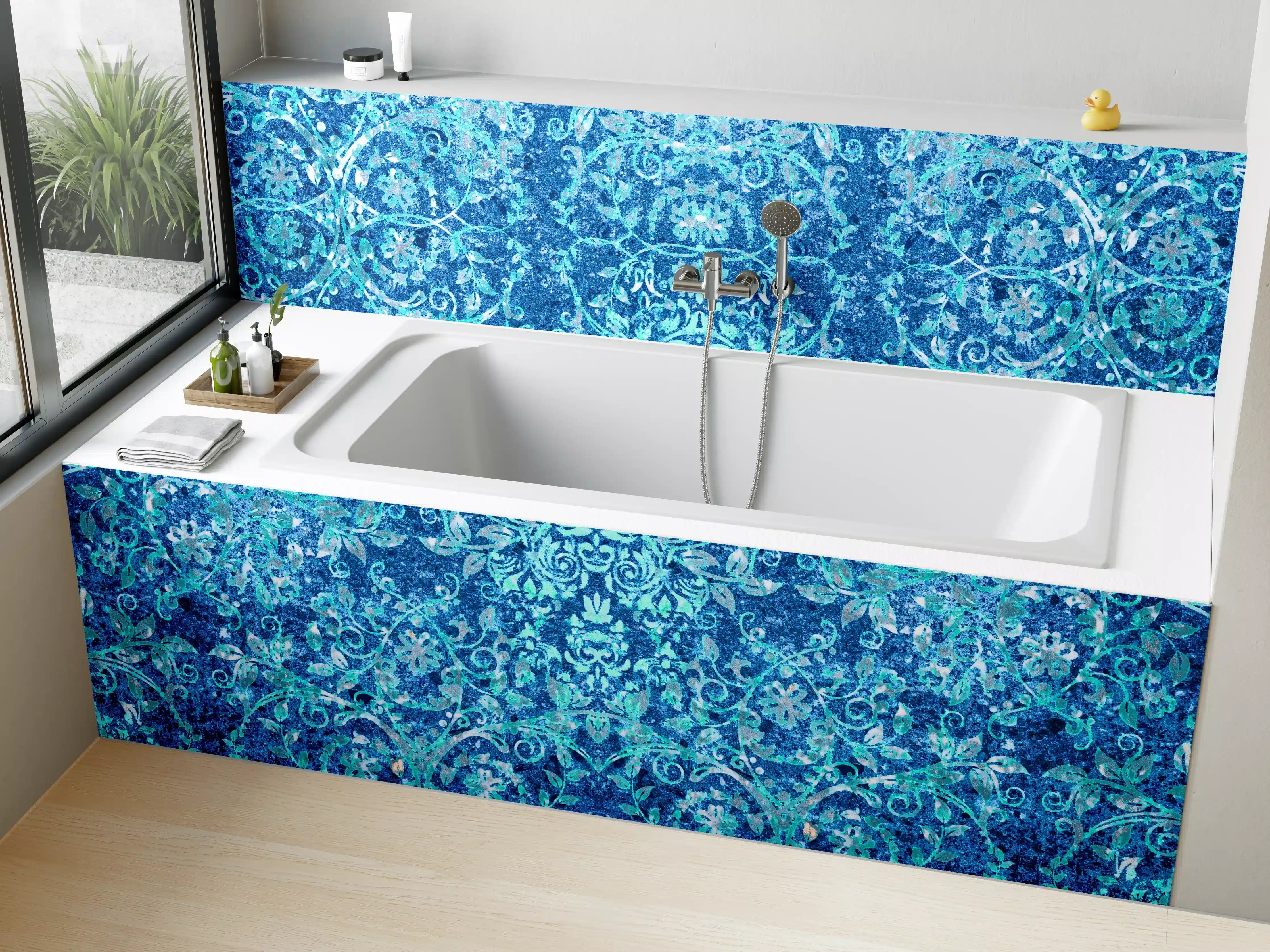 Badewannen-Rückwand - Türkise Aquamarin Wand Textur