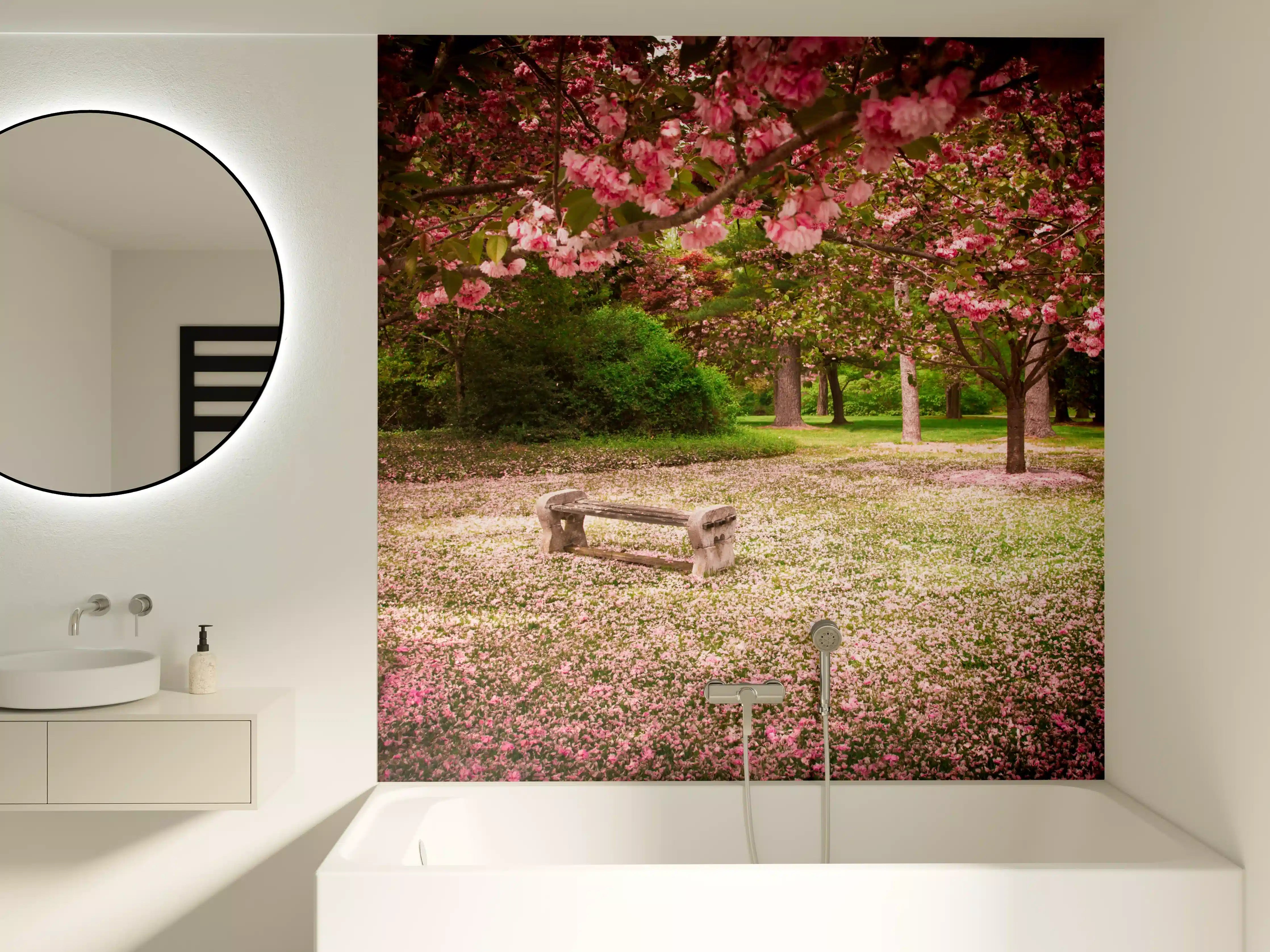 Badewannen-Rückwand - Türkisfarbener Himmel mit roten Wolken