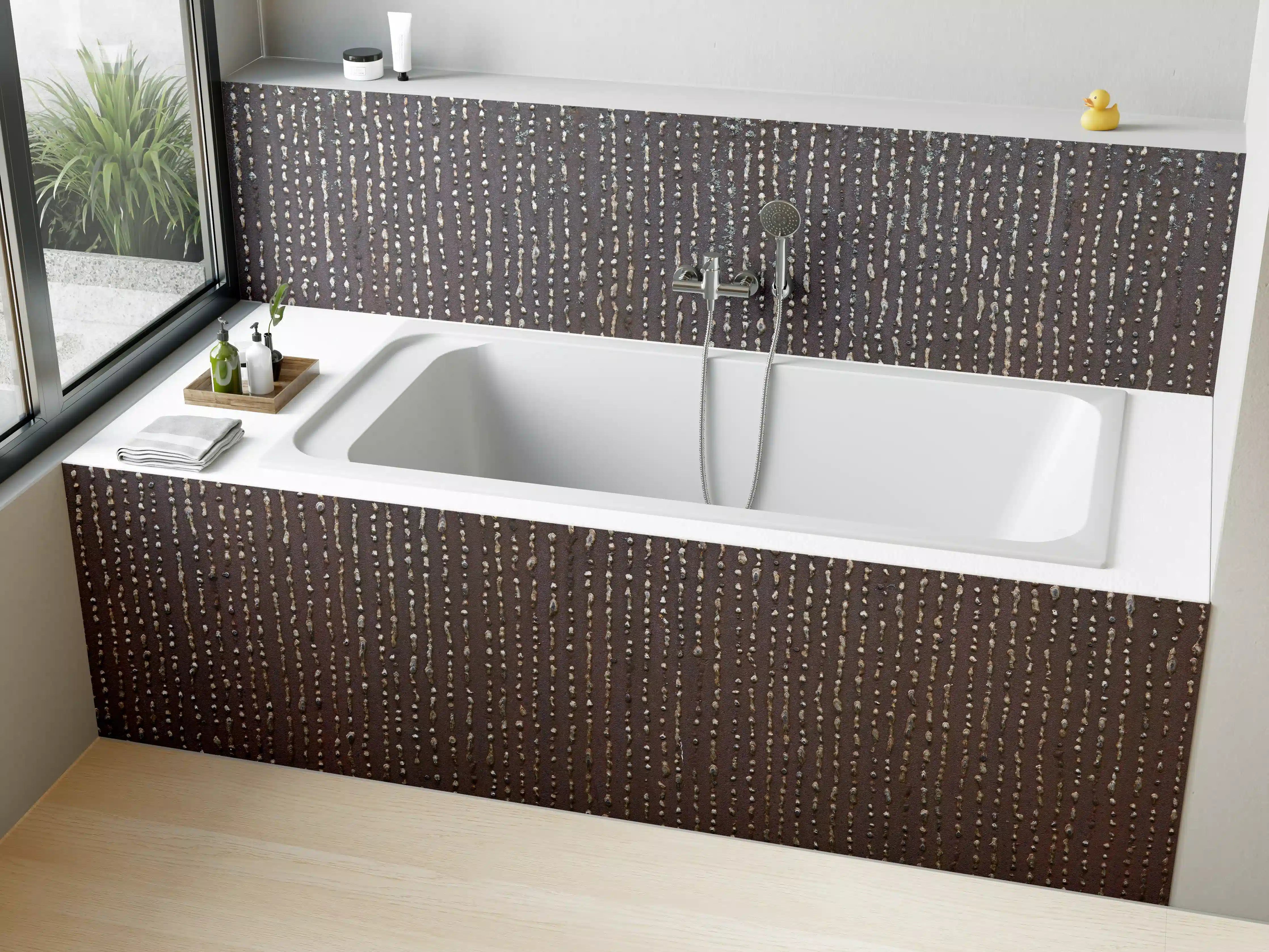 Badewannen-Rückwand - Ungewöhnliche Tropfenstruktur