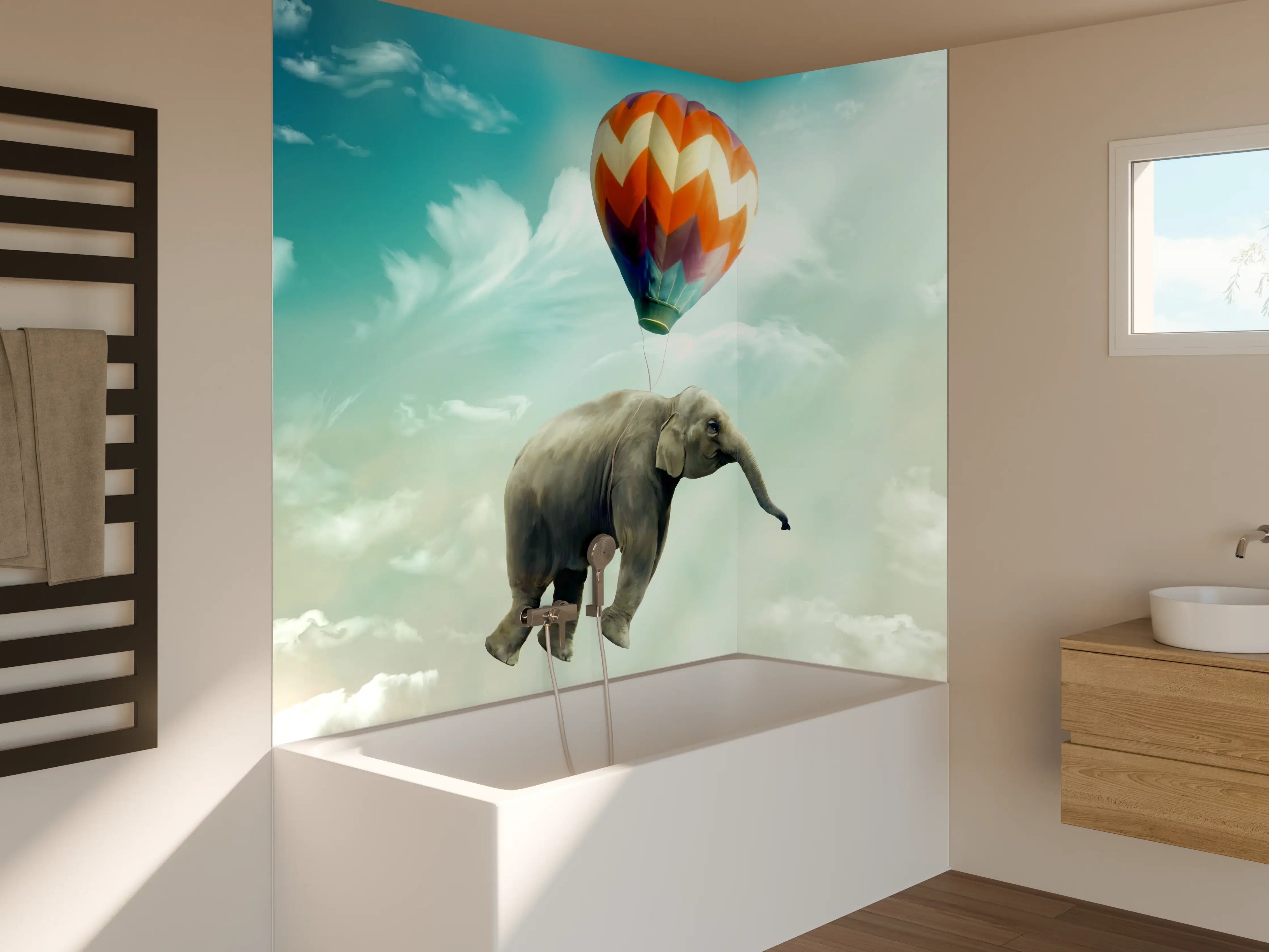 Badewannen-Rückwand - Unrealistische Darstellung