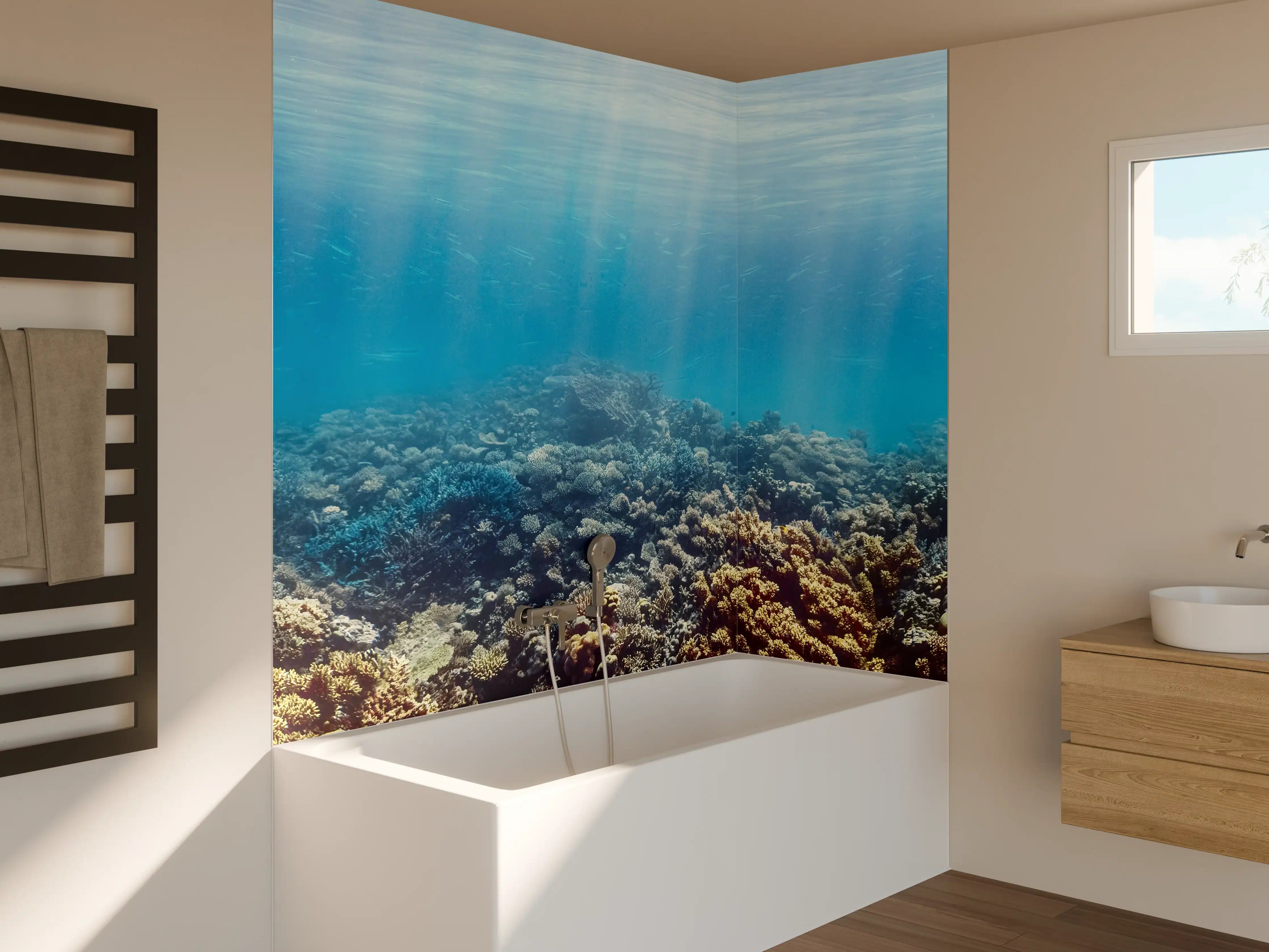 Badewannen-Rückwand - Unterwasser-Korallenriff im Roten Meer