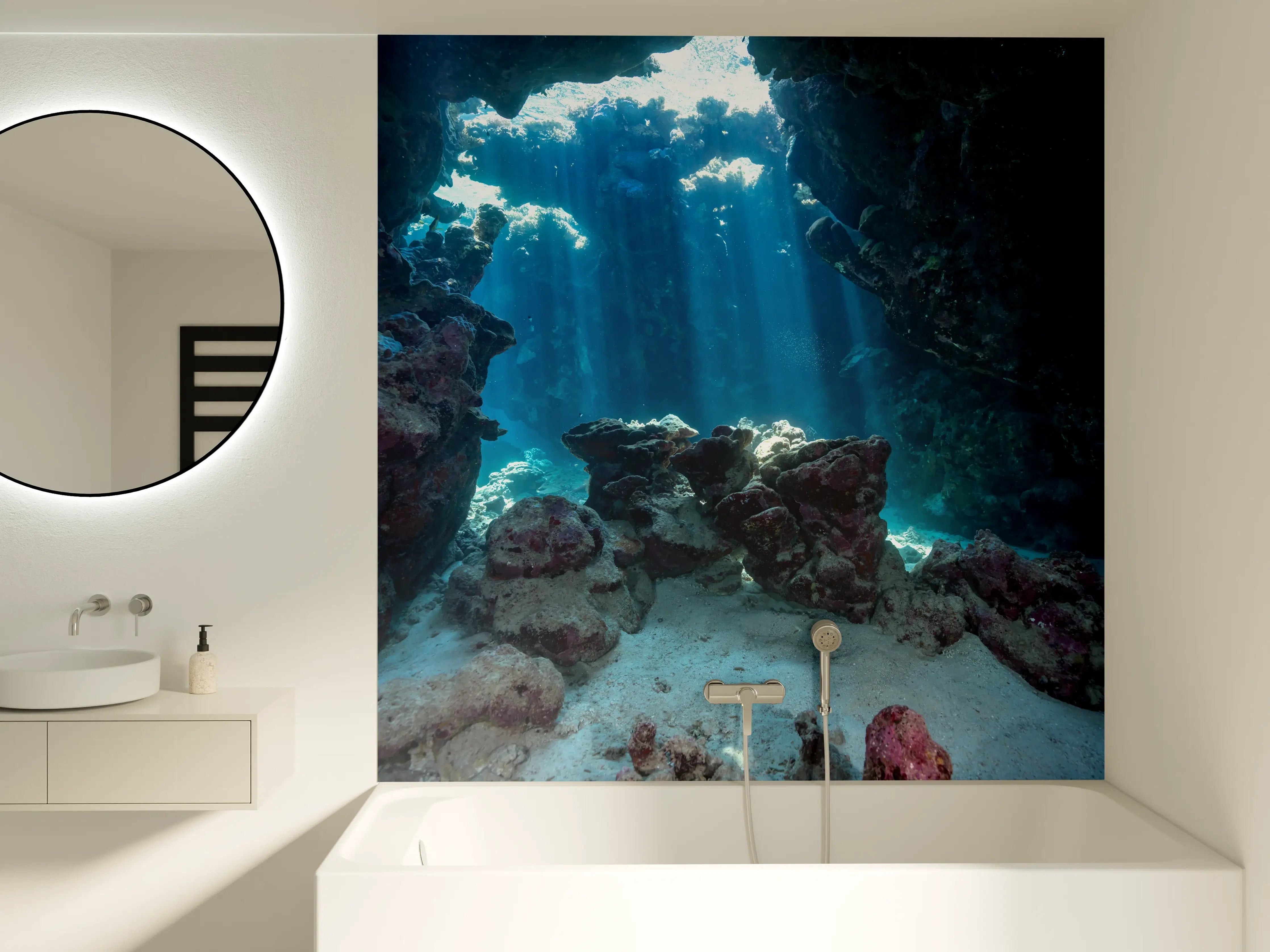 Badewannen-Rückwand - Unterwasseransicht eines Riffs