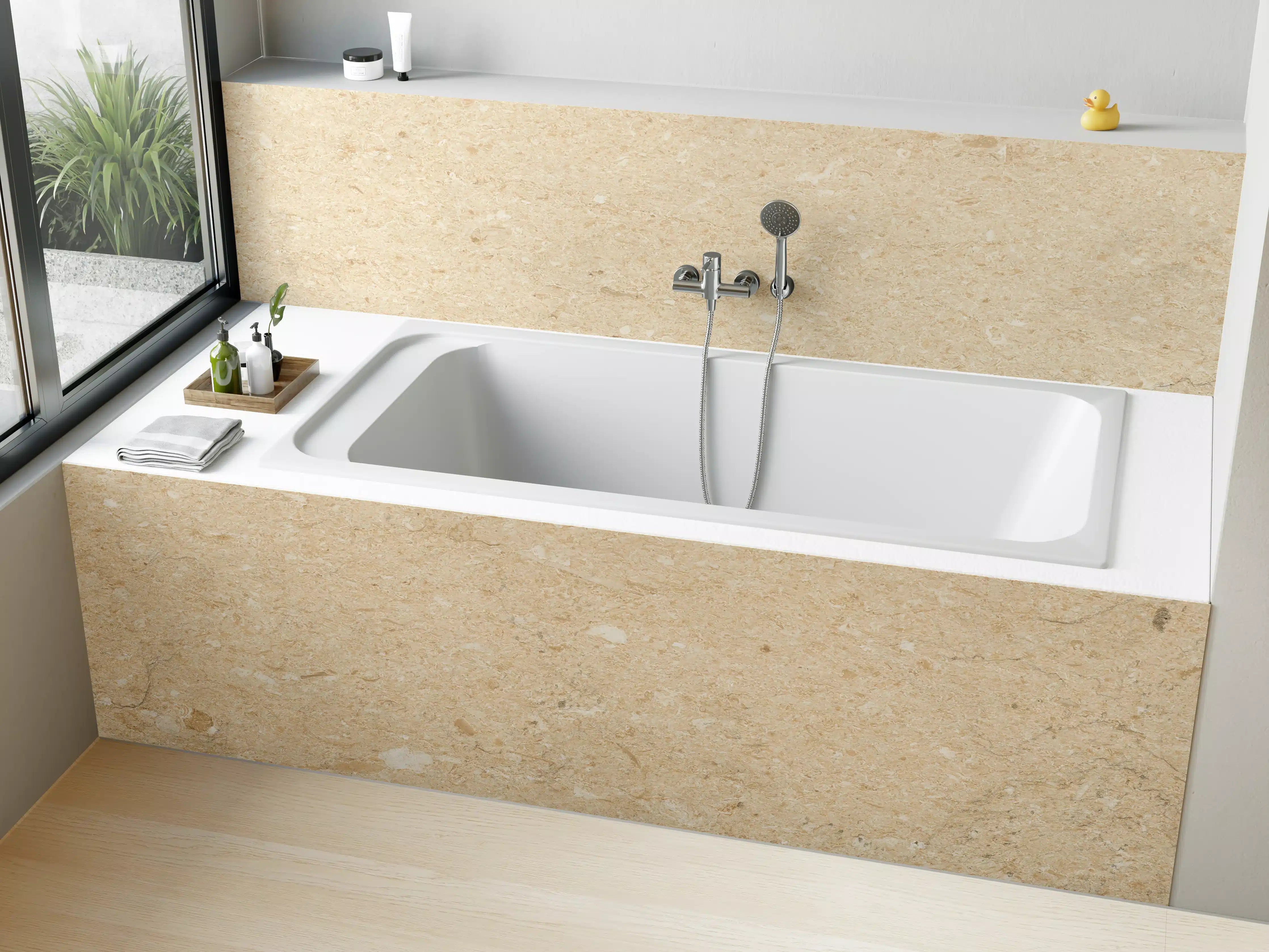Badewannen-Rückwand - Verarbeitete holz Textur