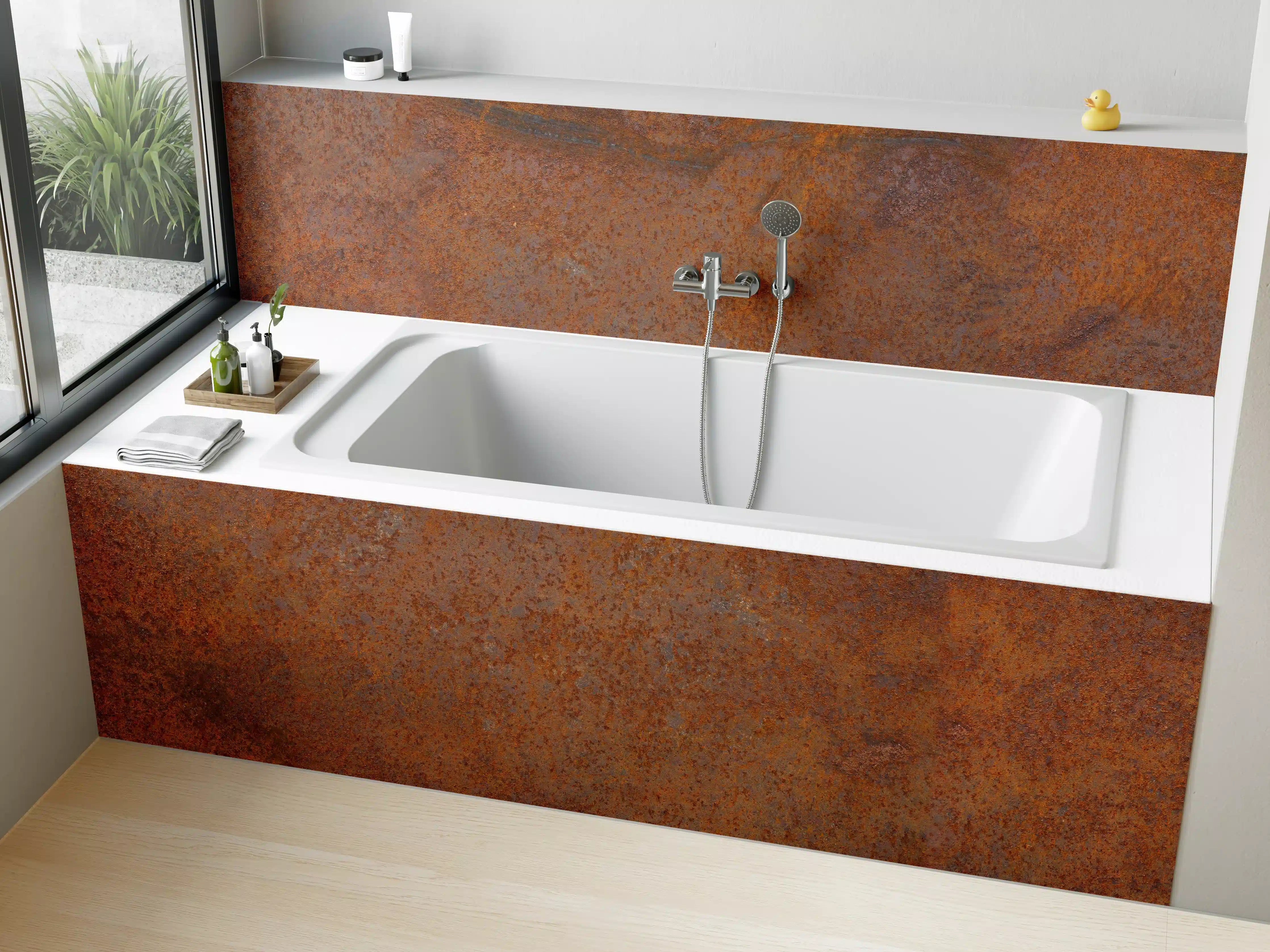 Badewannen-Rückwand - Verrostetes Metall