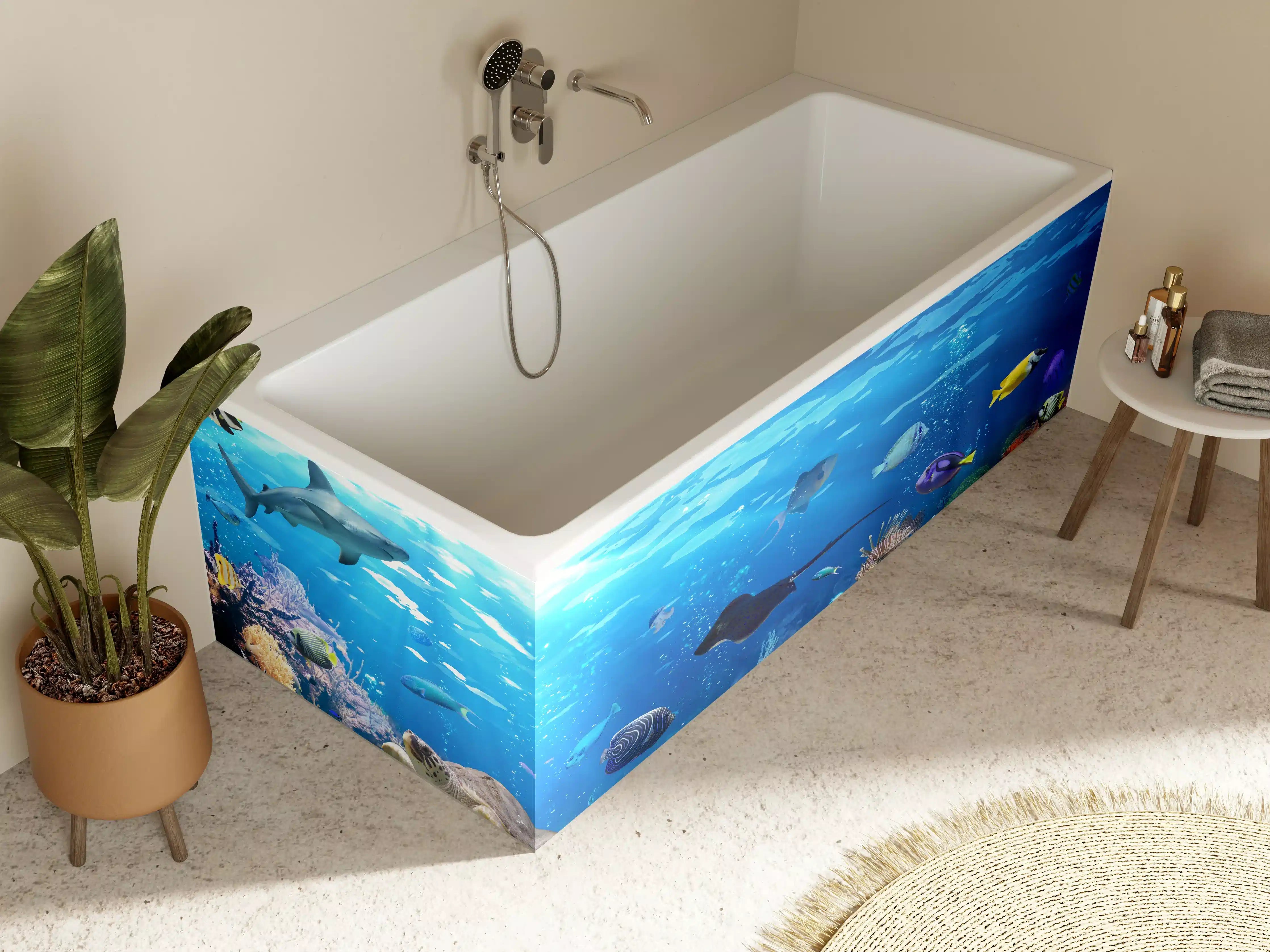 Badewannen-Rückwand - Vielfältige Unterwasserwelt